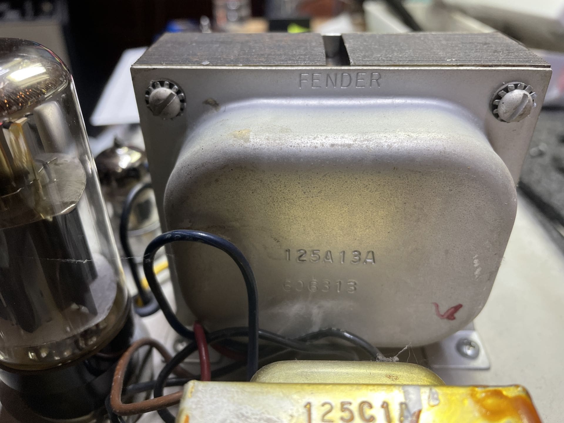 Fender 1963 Bassman Guitar Amplifier Head 6G6-B Circuit - Very Good Condition! - Image 17