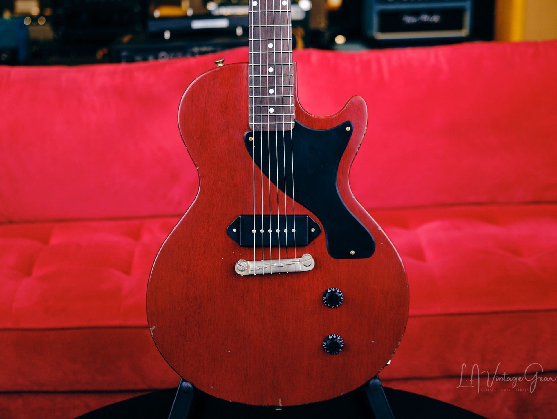 K-Line "KL Series" Single Cut Jr. Style Electric Guitar - Relic'd 2 Cherry Finish - Brand New! - Image 2