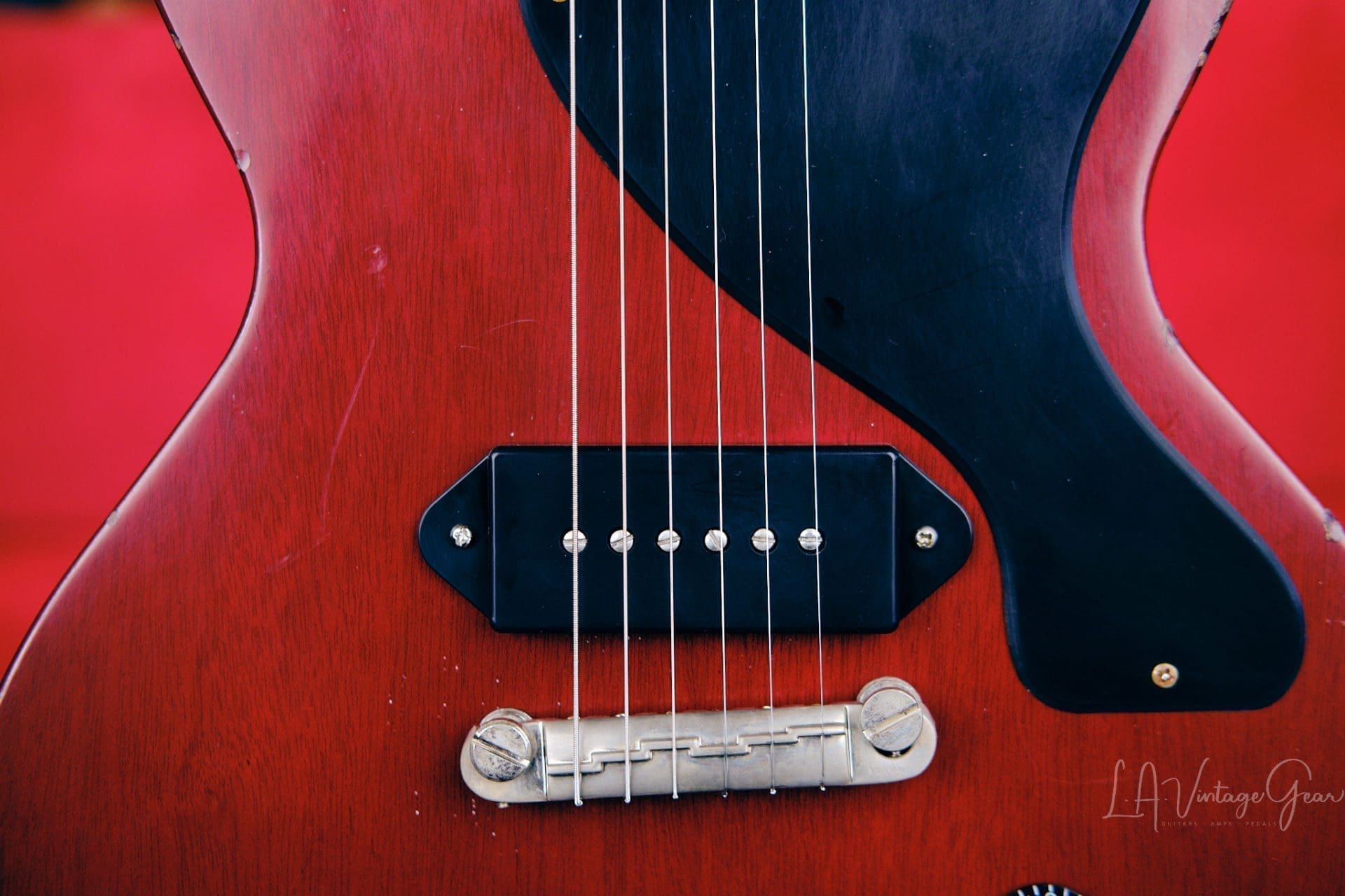 K-Line "KL Series" Single Cut Jr. Style Electric Guitar - Relic'd 2 Cherry Finish - Brand New! - Image 4