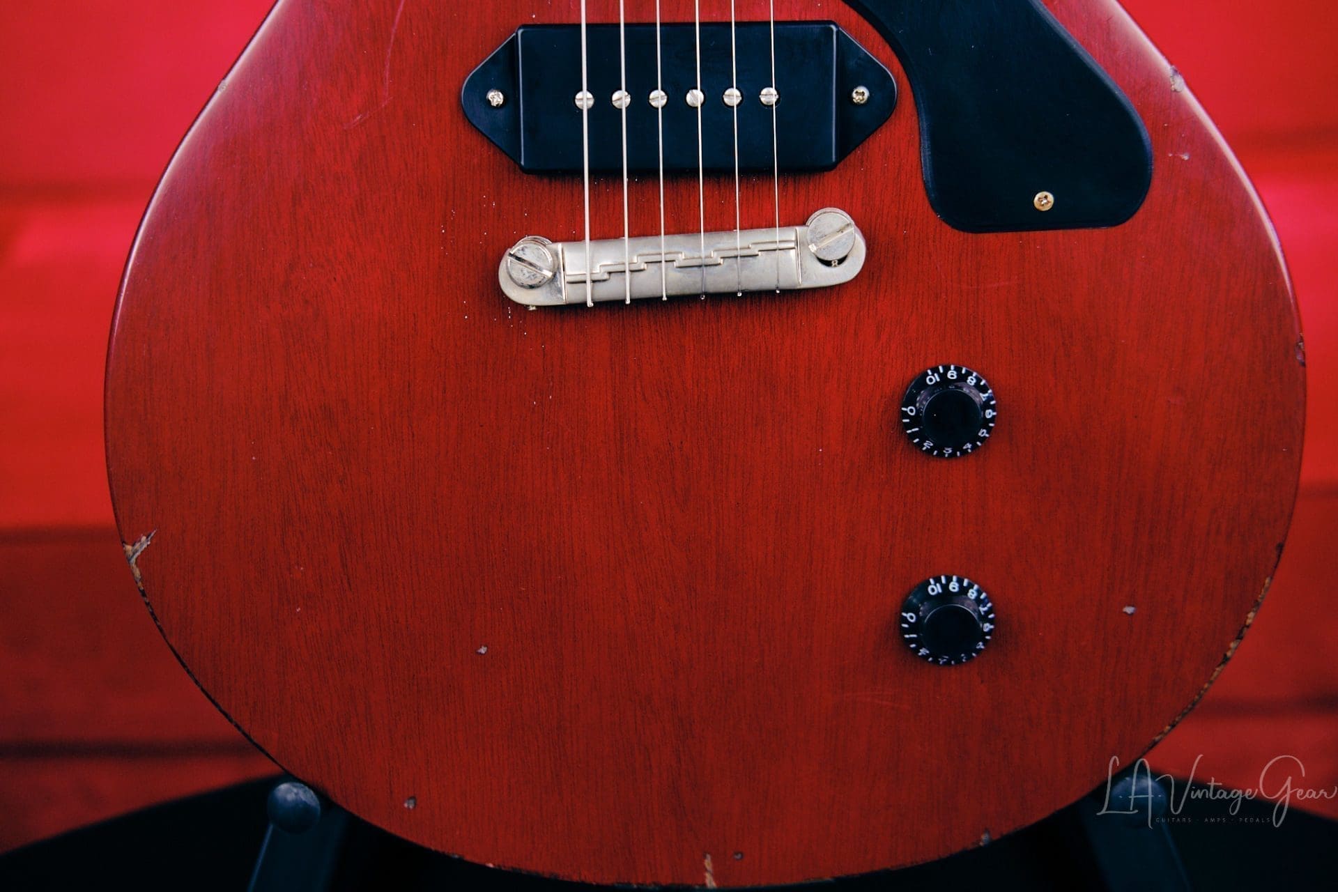 K-Line "KL Series" Single Cut Jr. Style Electric Guitar - Relic'd 2 Cherry Finish - Brand New! - Image 5