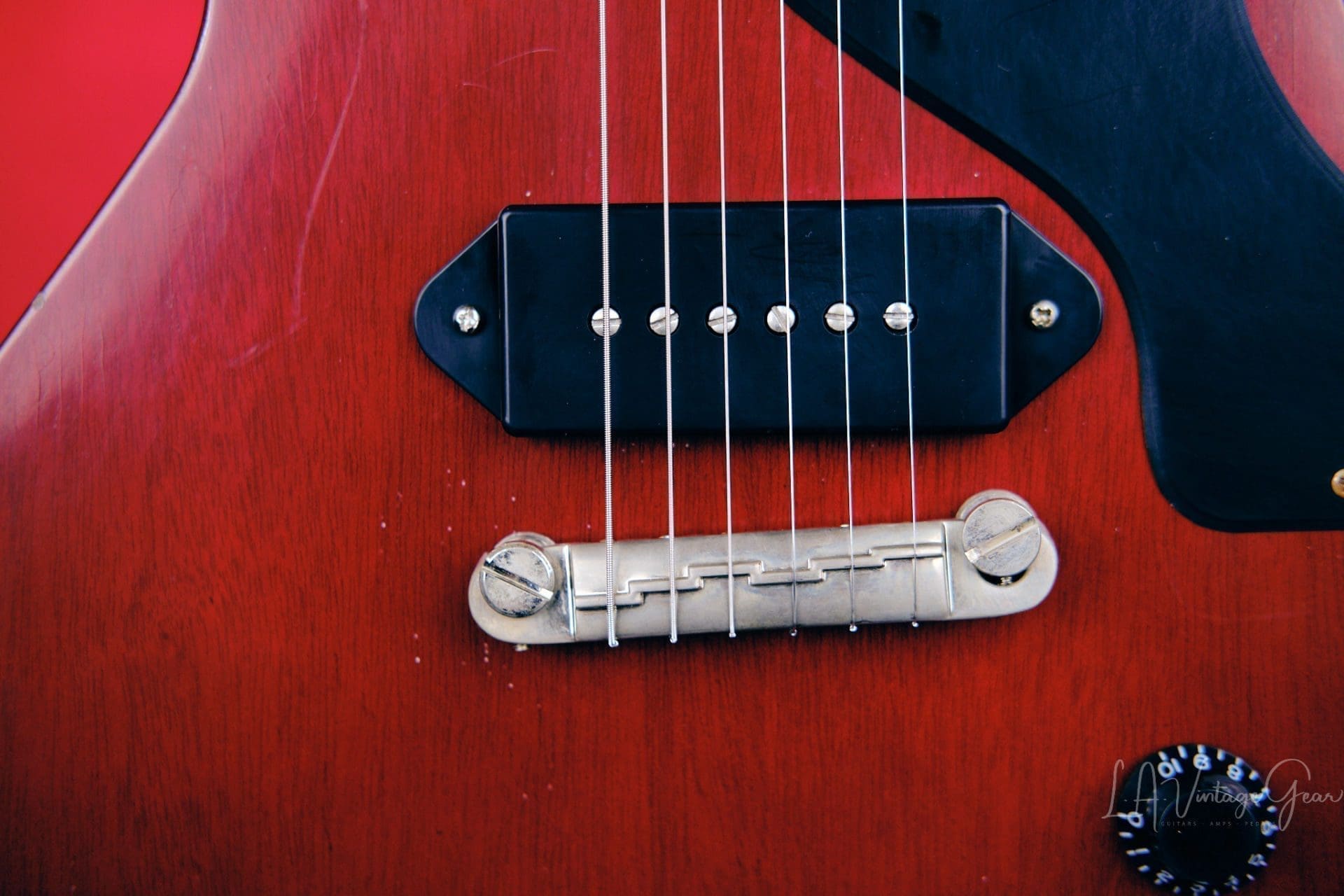 K-Line "KL Series" Single Cut Jr. Style Electric Guitar - Relic'd 2 Cherry Finish - Brand New! - Image 6