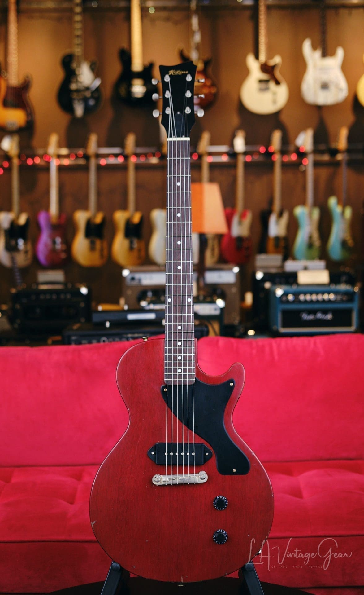 K-Line "KL Series" Single Cut Jr. Style Electric Guitar - Relic'd 2 Cherry Finish - Brand New!