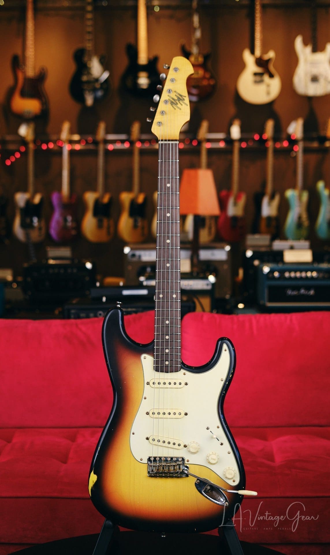 Mario Martin “Model S” Electric Guitar – Relic’d 3 Tone Sunburst Finish & Fralin Vintage Hot Pickups!