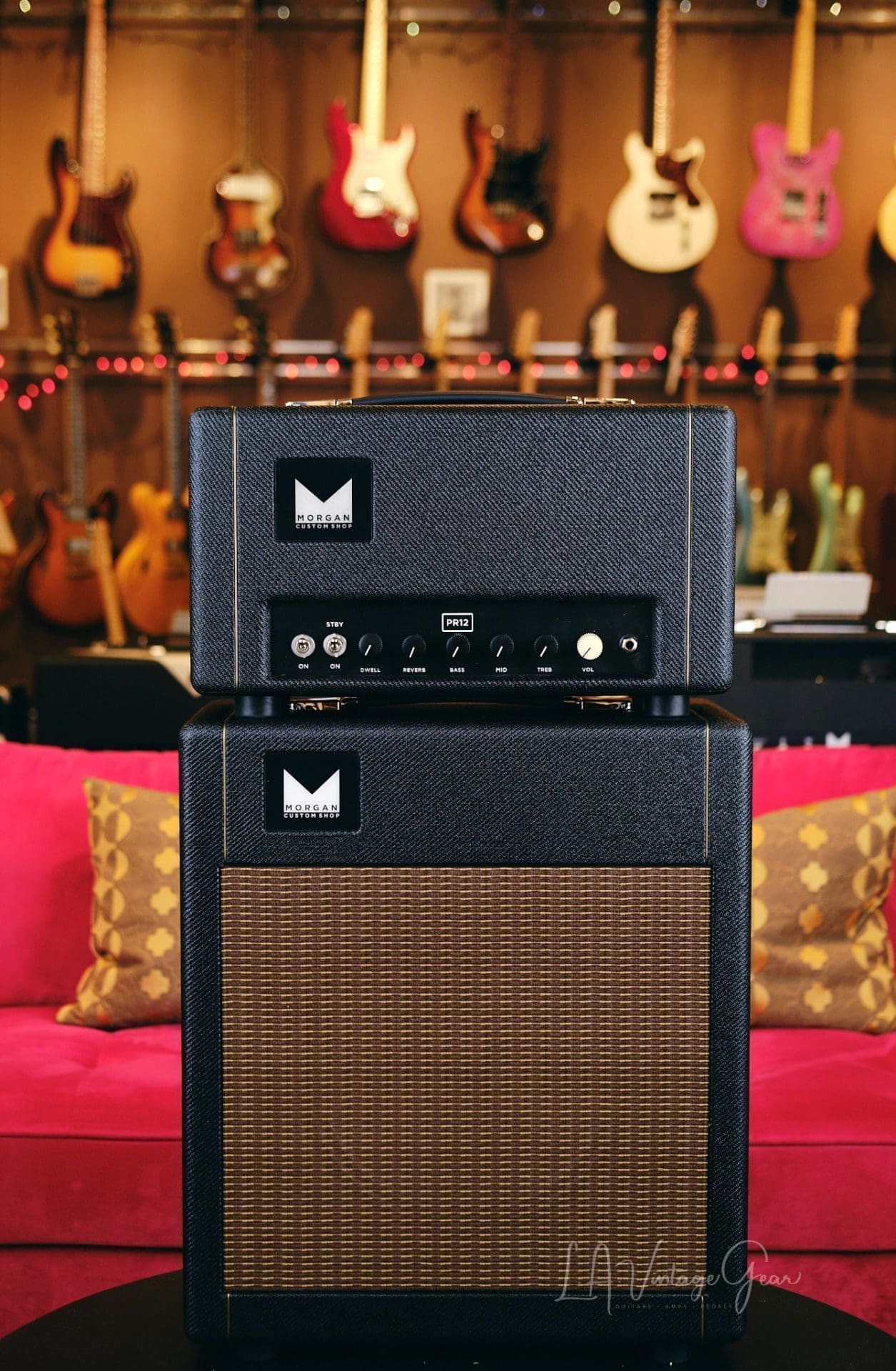 Morgan Custom Shop PR12 Head & 1x12 Cab - Black Tweed Finish with a Celestion Creamback Speaker!