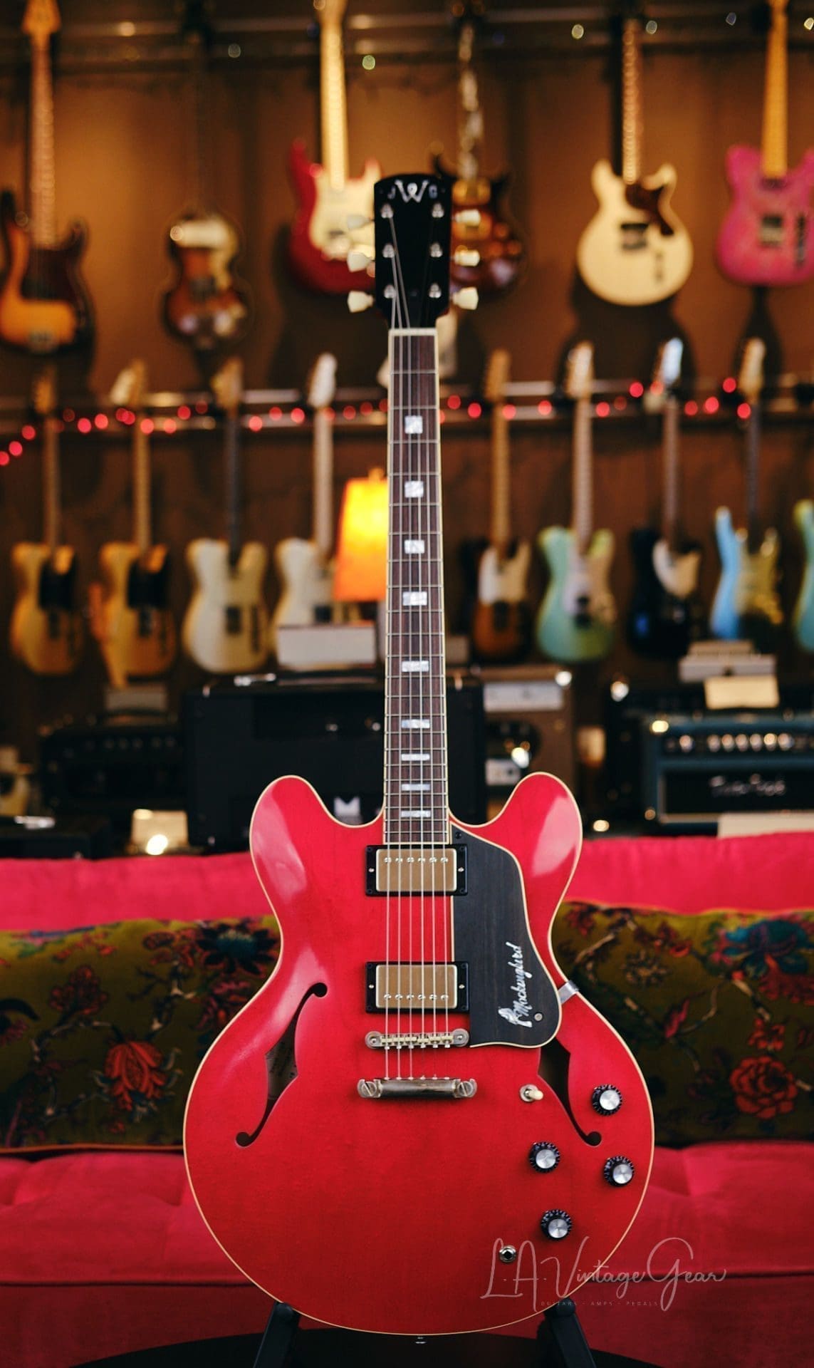 Josh Williams 'Mockingbird' JWG268 Semi-Hollowbody Electric Guitar-Cherry Red Finish & Tone Specific Deluxe Pickups!
