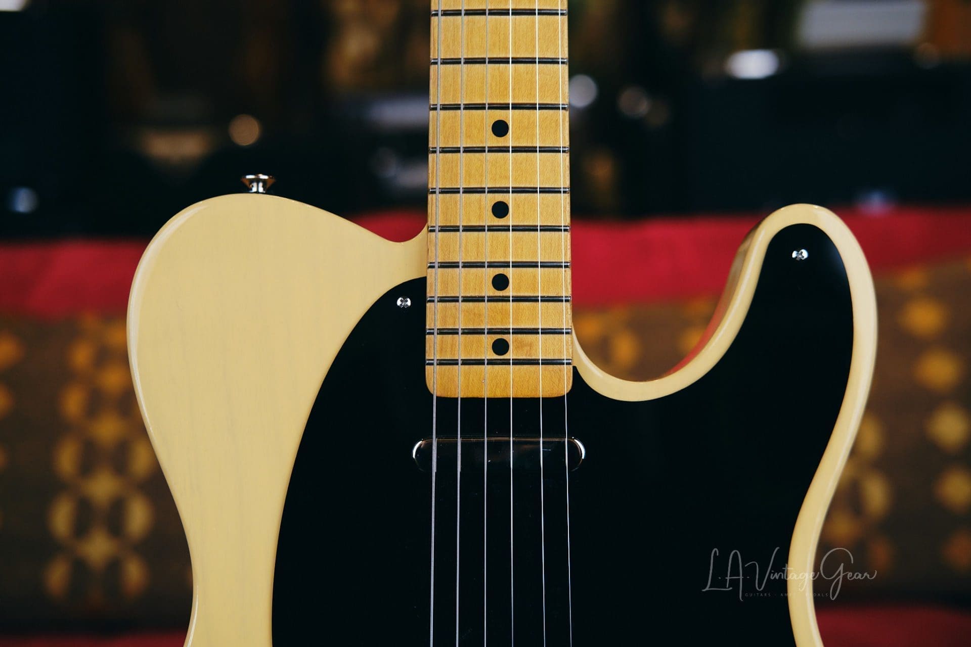 K-Line 'Truxton' T-Style Electric Guitar - Butterscotch Blonde Blackguard "Non-Relic'd" Finish - V Neck Profile - Image 3