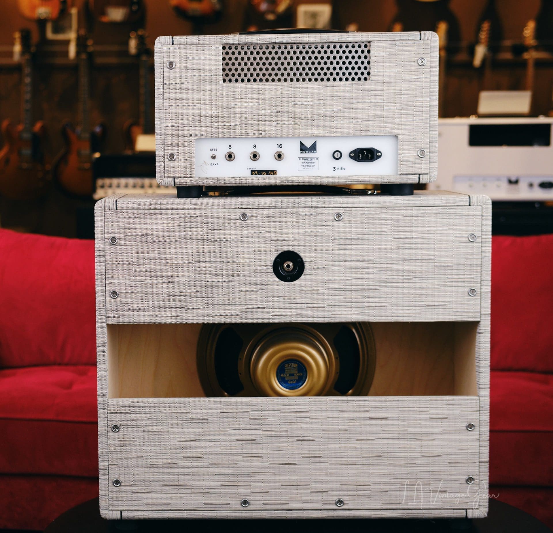 Morgan AC40 Deluxe 40w Guitar Head & 1x12 Matching Cab - Driftwood Finish & 12" Celestion Alnico Gold Speaker! - Image 11