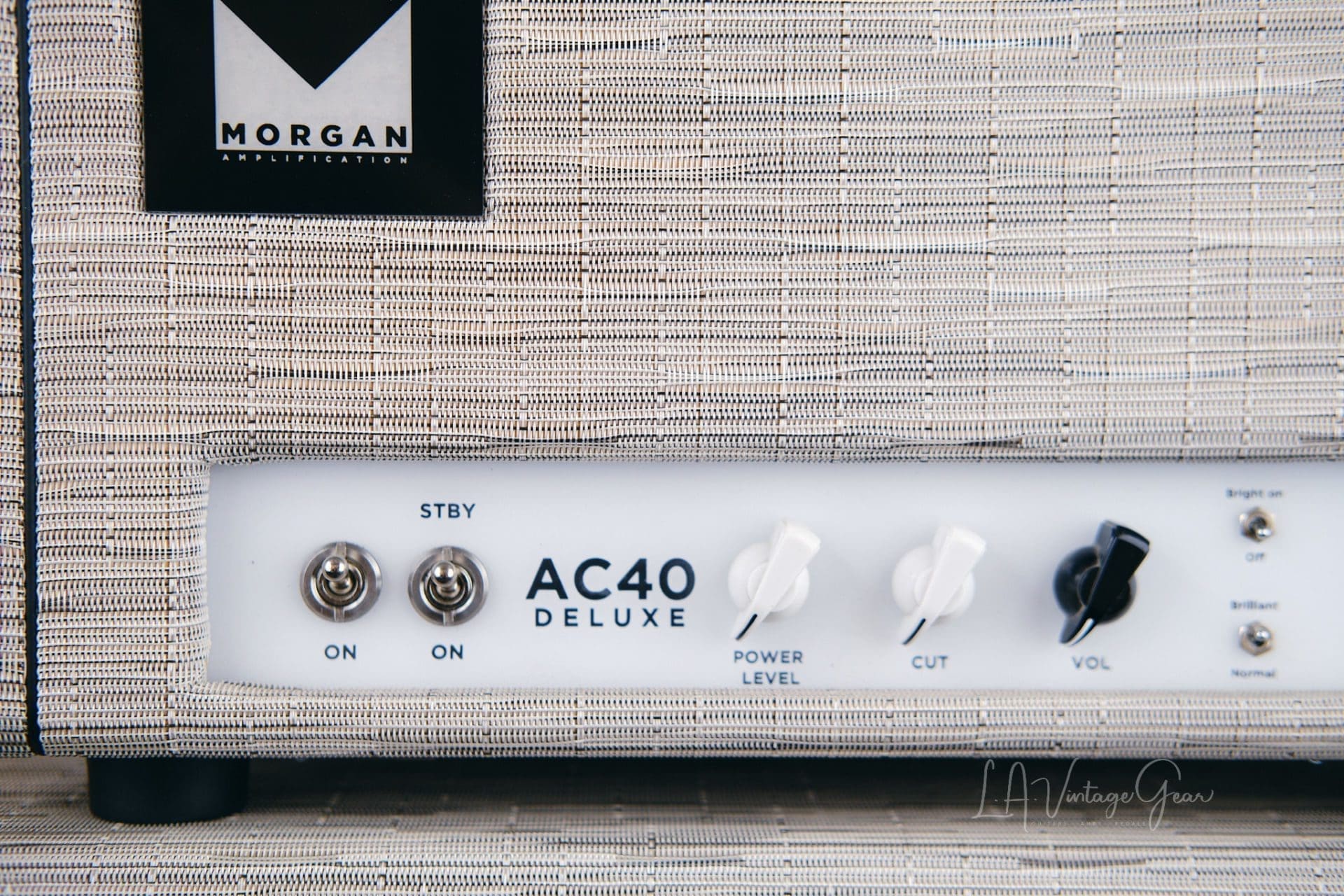 Morgan AC40 Deluxe 40w Guitar Head & 1x12 Matching Cab - Driftwood Finish & 12" Celestion Alnico Gold Speaker! - Image 4