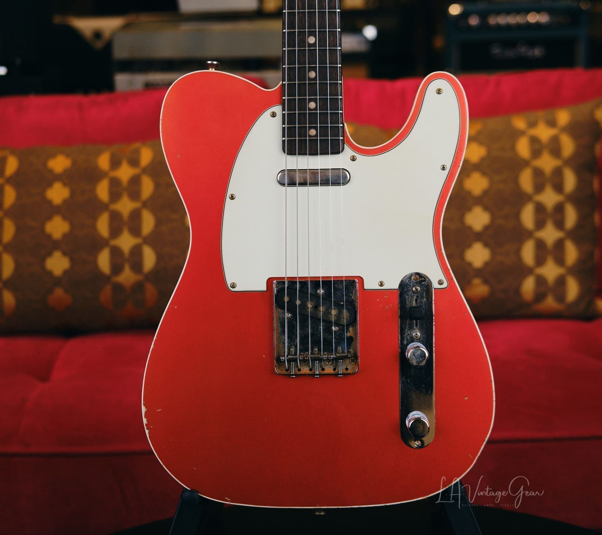 Mario Martin Model-T Double Bound Electric Guitar- Faded Candy Apple Red Relic'd Finish with Budz Pickups! - Image 2