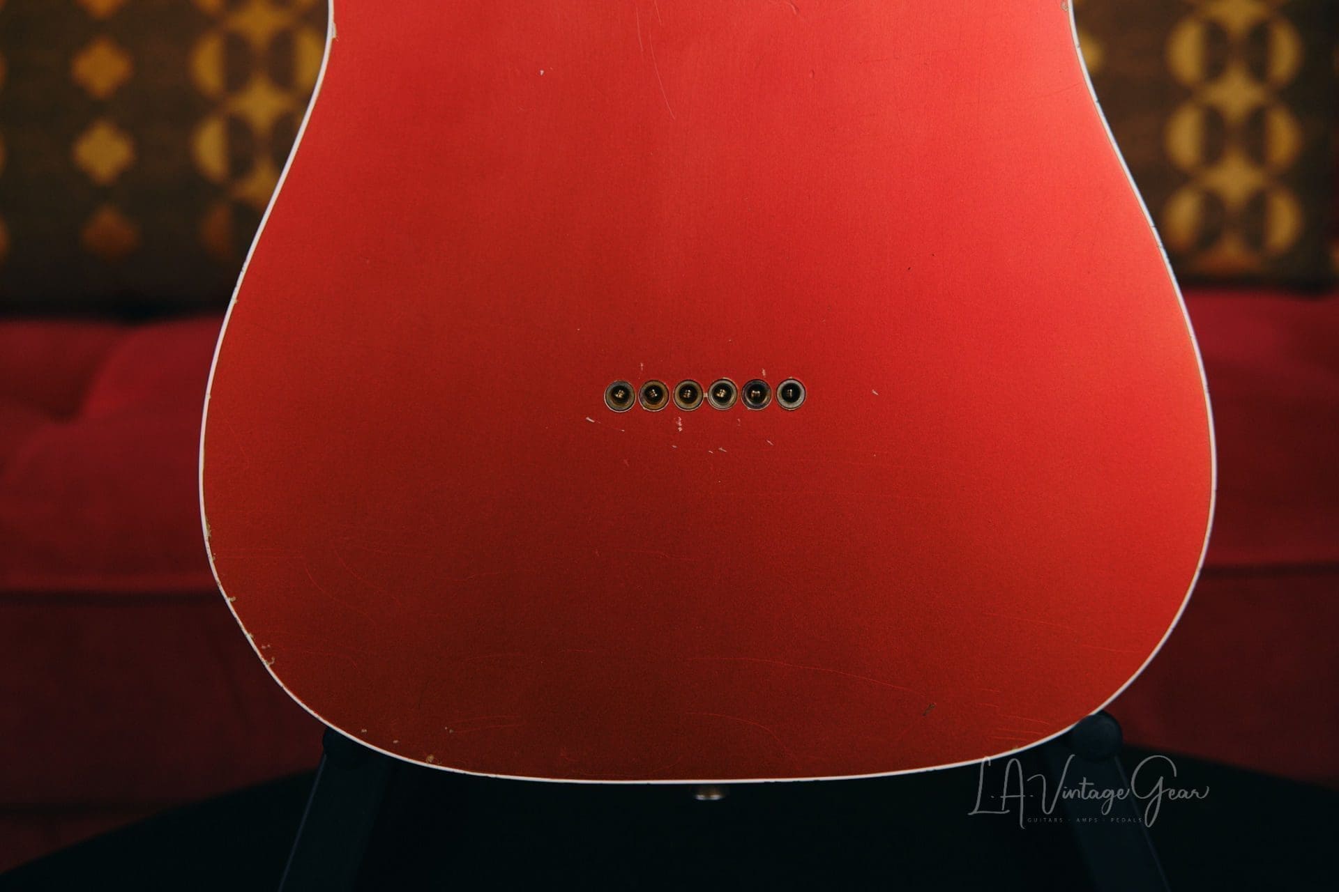 Mario Martin Model-T Double Bound Electric Guitar- Faded Candy Apple Red Relic'd Finish with Budz Pickups! - Image 16