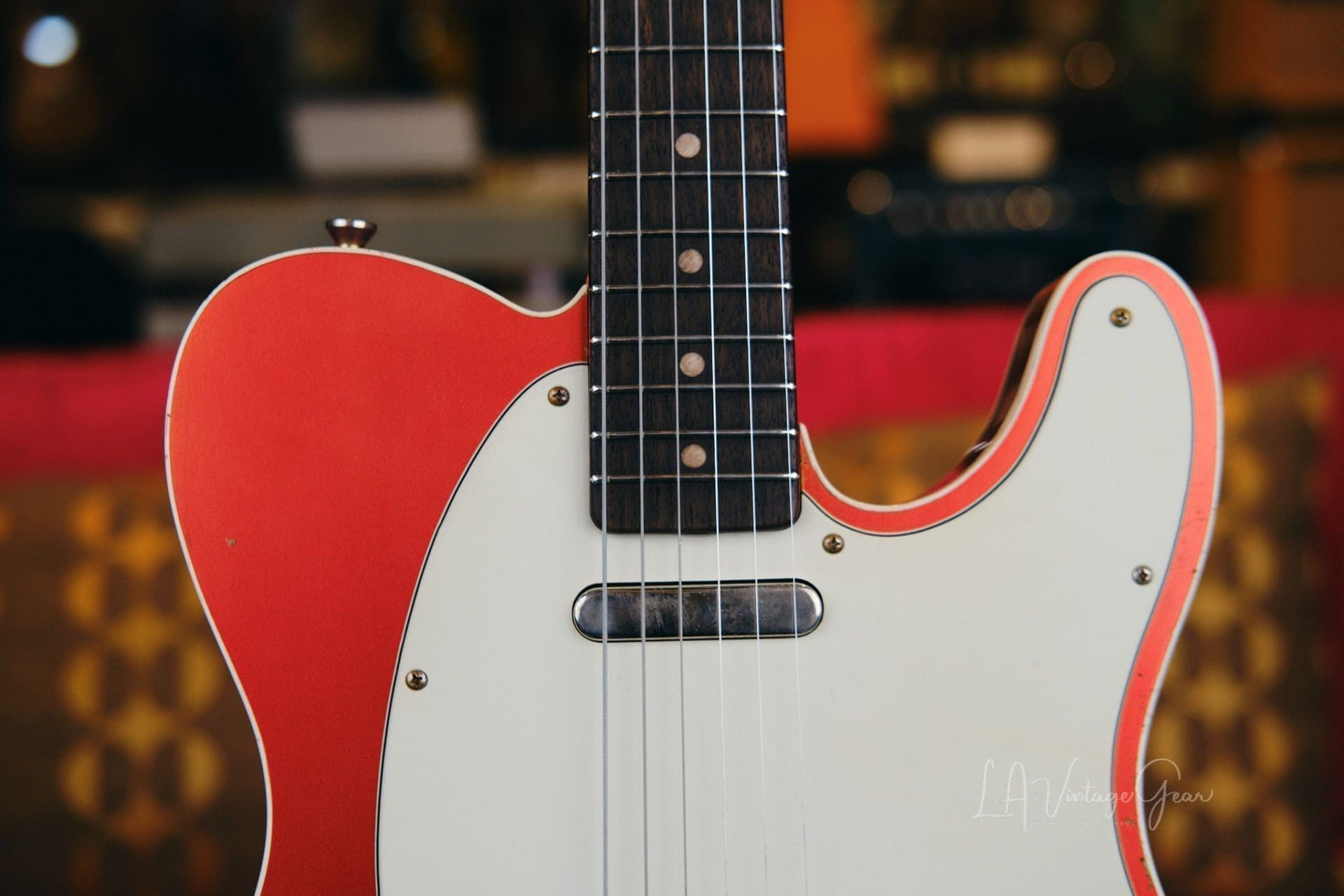 Mario Martin Model-T Double Bound Electric Guitar- Faded Candy Apple Red Relic'd Finish with Budz Pickups! - Image 3