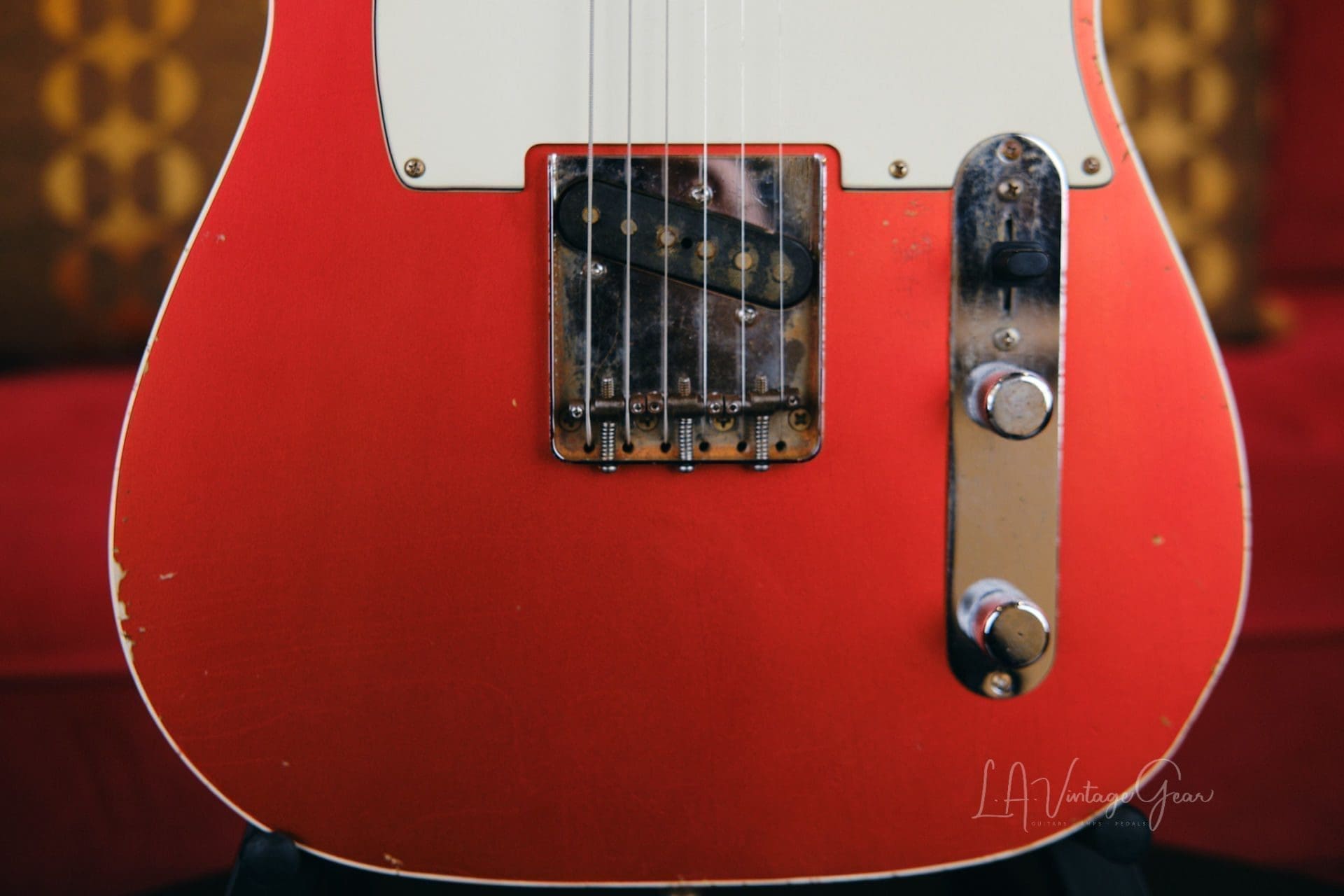 Mario Martin Model-T Double Bound Electric Guitar- Faded Candy Apple Red Relic'd Finish with Budz Pickups! - Image 4