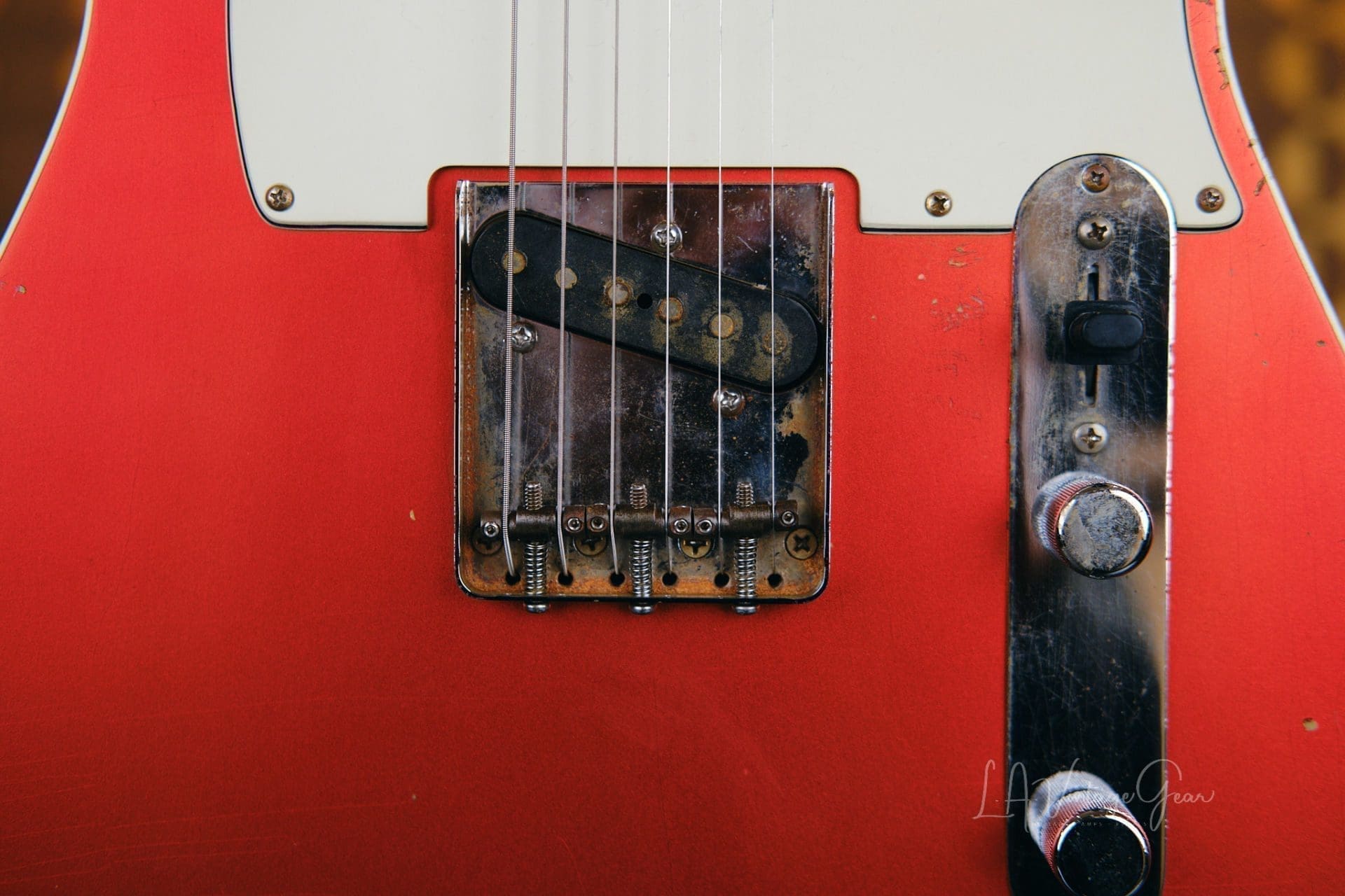 Mario Martin Model-T Double Bound Electric Guitar- Faded Candy Apple Red Relic'd Finish with Budz Pickups! - Image 5