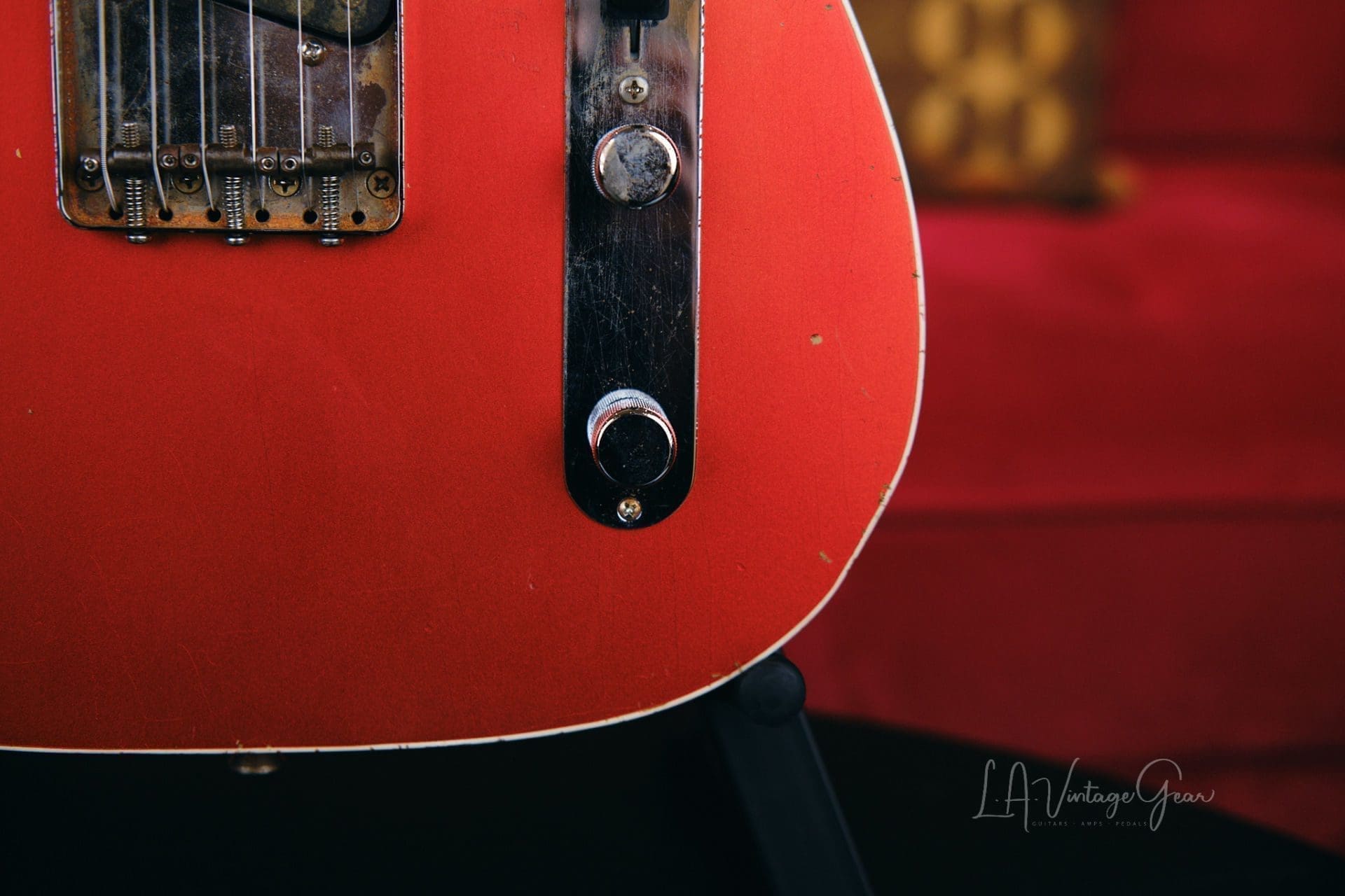 Mario Martin Model-T Double Bound Electric Guitar- Faded Candy Apple Red Relic'd Finish with Budz Pickups! - Image 8