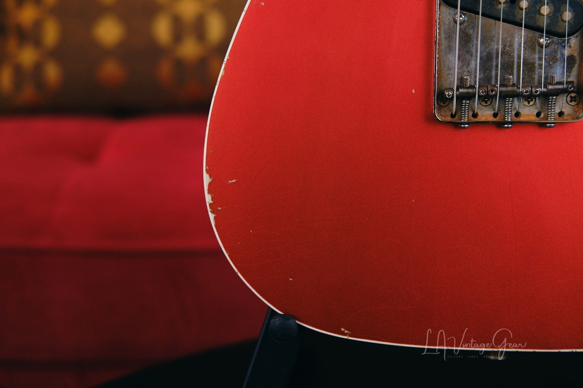 Mario Martin Model-T Double Bound Electric Guitar- Faded Candy Apple Red Relic'd Finish with Budz Pickups! - Image 9