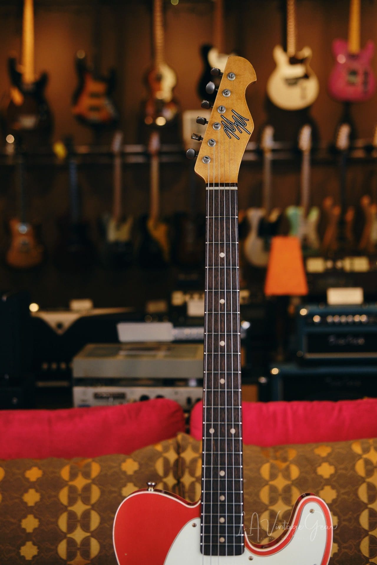 Mario Martin Model-T Double Bound Electric Guitar- Faded Candy Apple Red Relic'd Finish with Budz Pickups! - Image 10