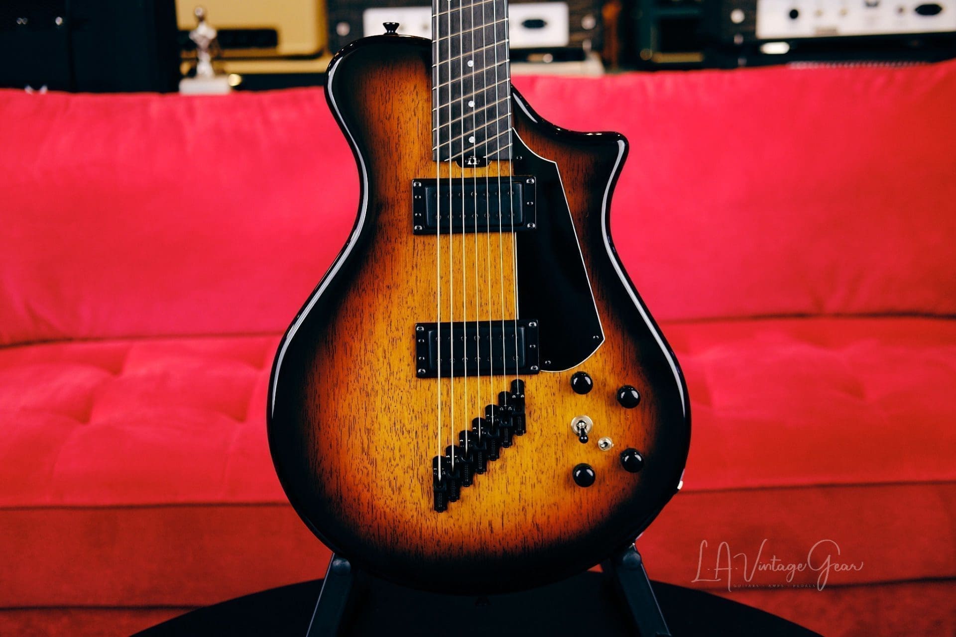 Hybrid Guitars 7 String Deluxe "Charlie Hunter" Style Bass/Electric Guitar - Dark Sunburst - Brand New! - Image 2