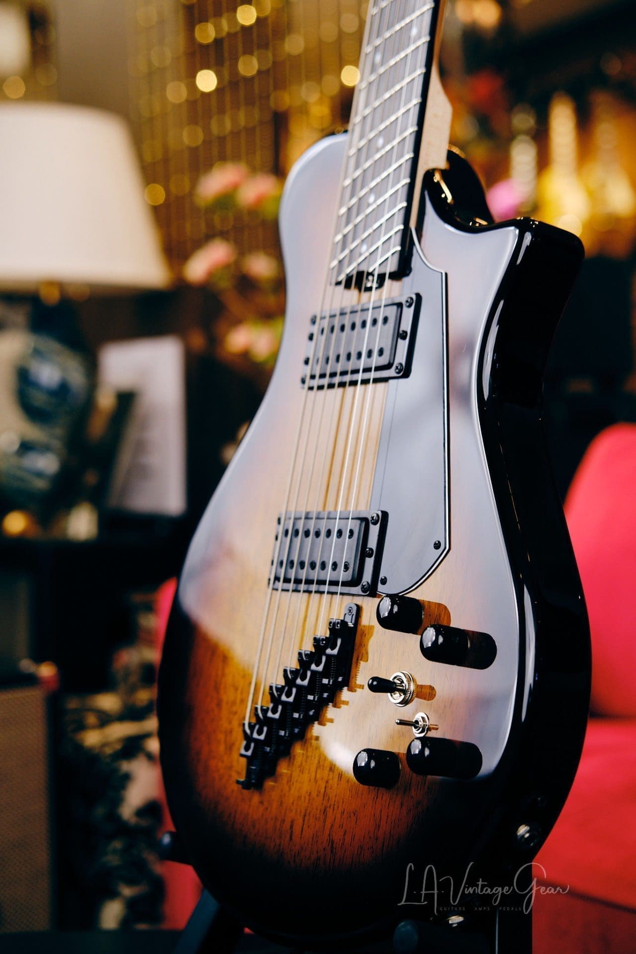 Hybrid Guitars 7 String Deluxe "Charlie Hunter" Style Bass/Electric Guitar - Dark Sunburst - Brand New! - Image 12