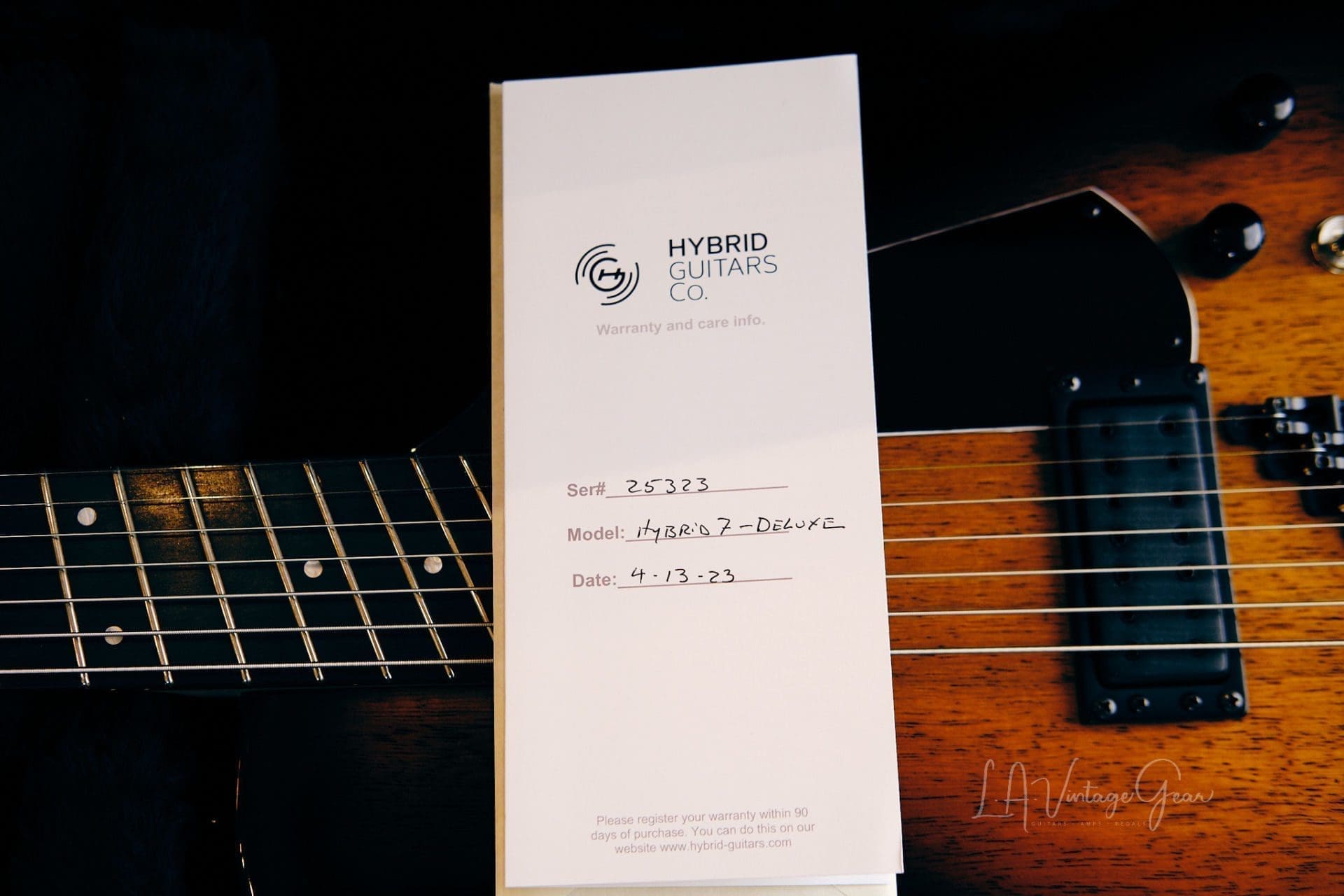 Hybrid Guitars 7 String Deluxe "Charlie Hunter" Style Bass/Electric Guitar - Dark Sunburst - Brand New! - Image 22