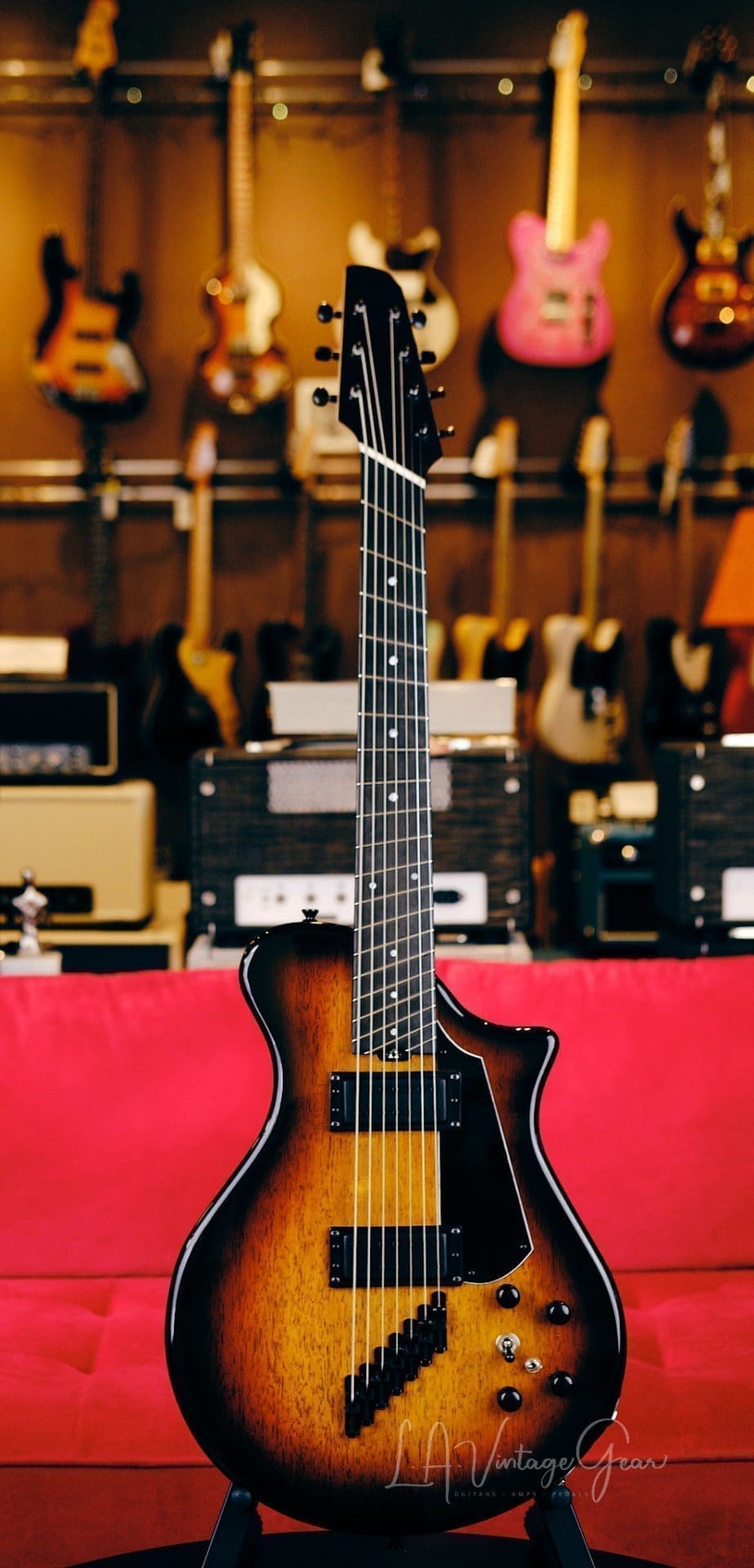 Hybrid Guitars 7 String Deluxe "Charlie Hunter" Style Bass/Electric Guitar - Dark Sunburst - Brand New!
