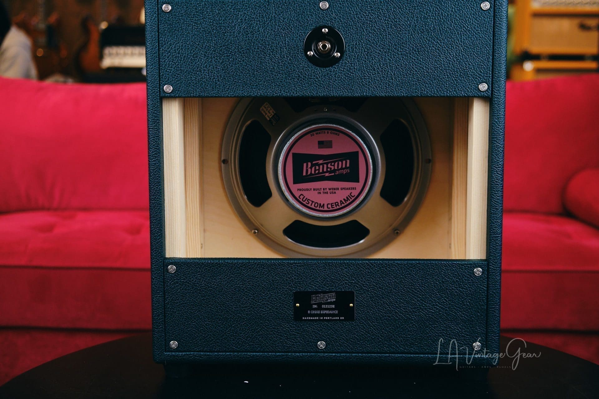Benson Monarch 15 Watt Head & 1x12 Matching Cab - Green Tolex & Checker Grill Cloth! - Image 5