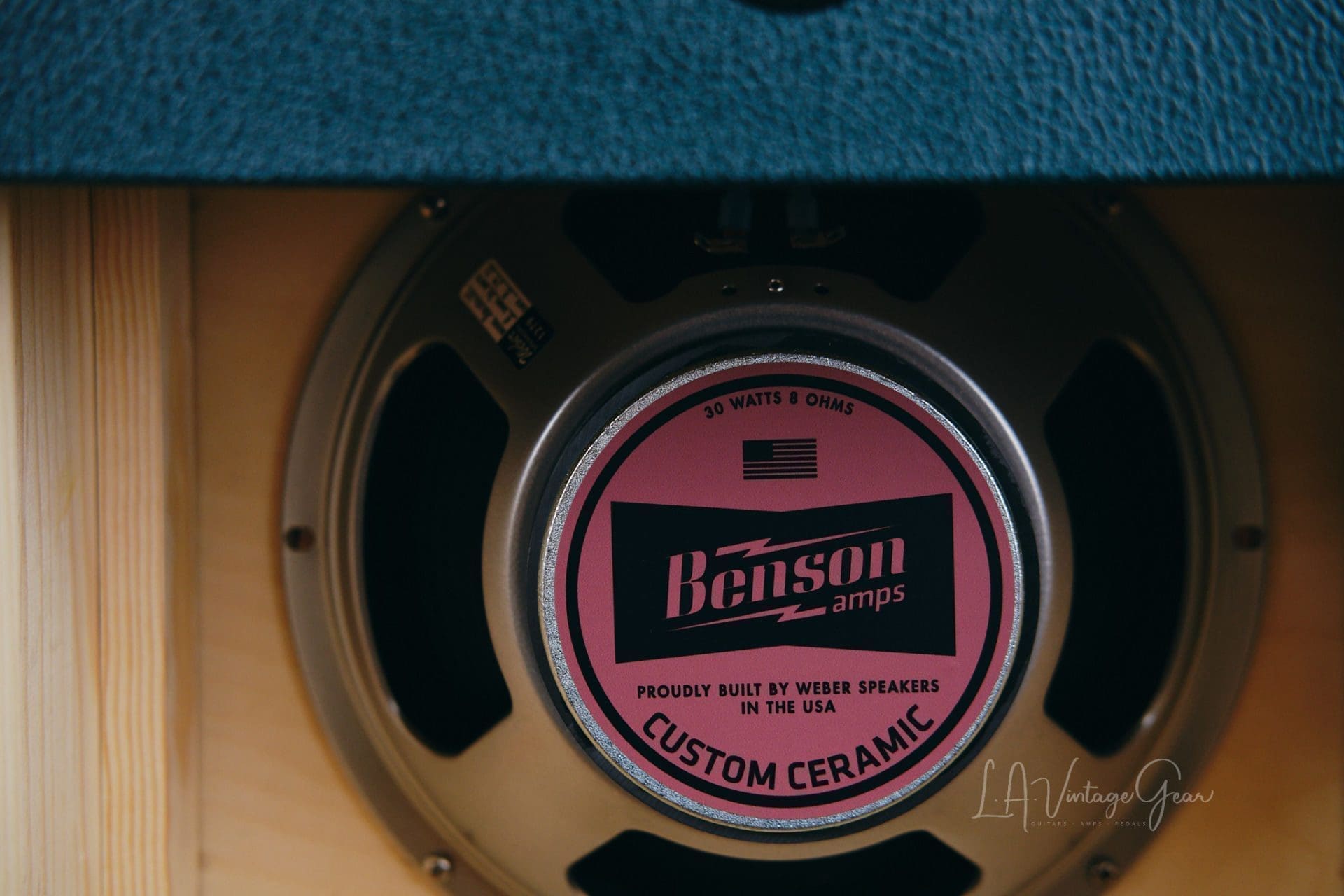Benson Monarch 15 Watt Head & 1x12 Matching Cab - Green Tolex & Checker Grill Cloth! - Image 7