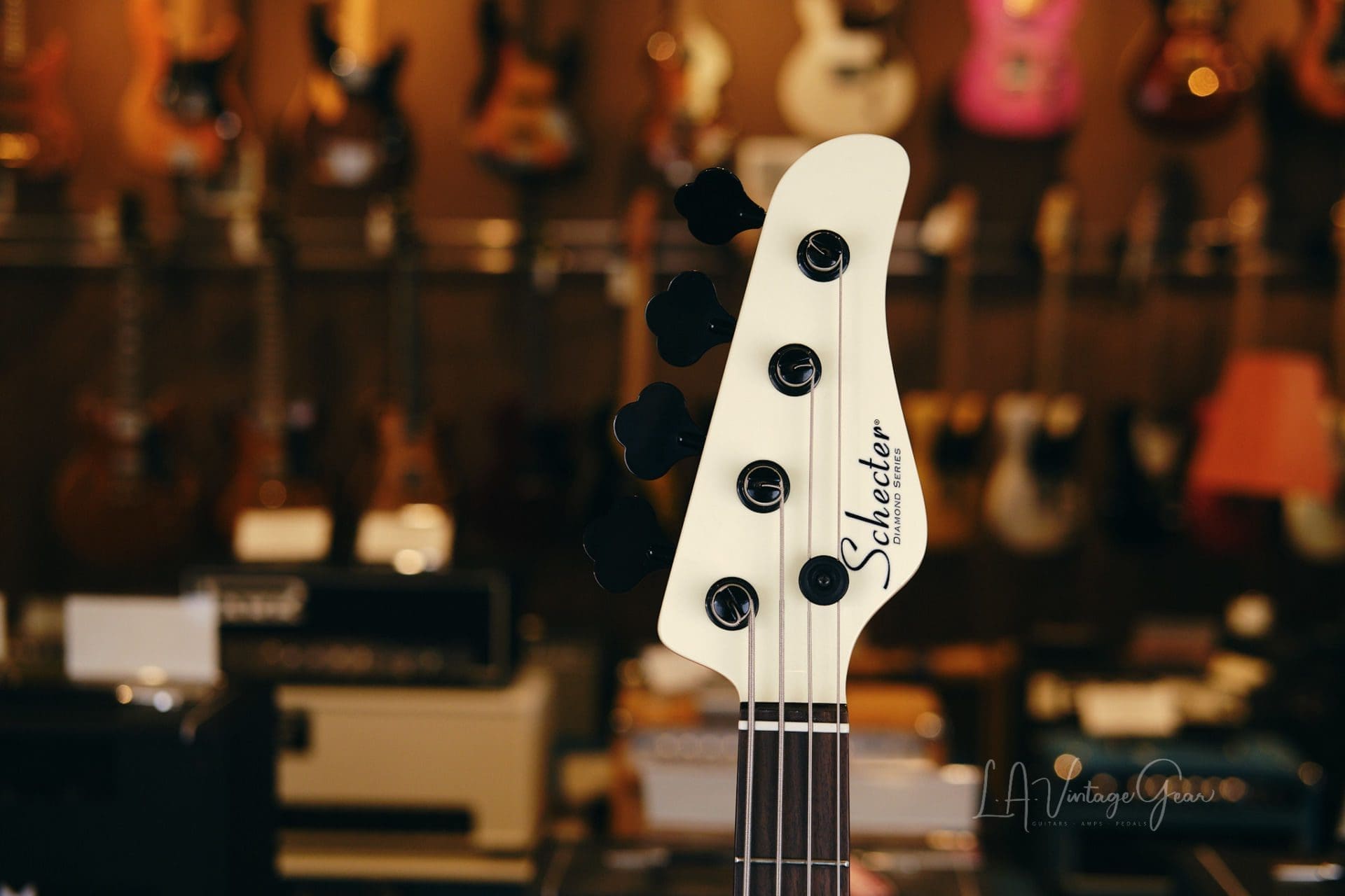 Schecter Diamond Series P4 Electric Bass Guitar - P Style Bass in a Ivory Finish! Mint! - Image 7