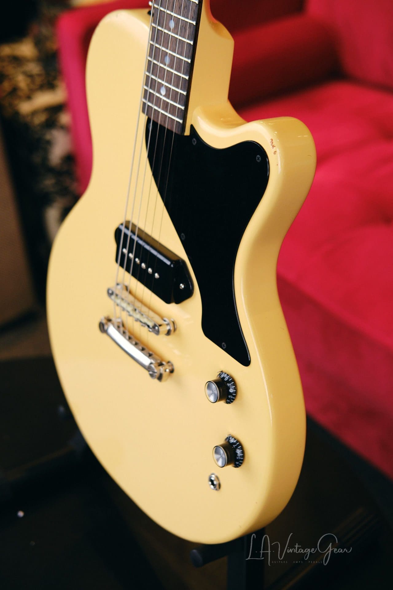 Josh Williams Stell Jr. Electric Guitar #319 - Lightly Relic'd TV Yellow Finish with 1x Lollar P90 Dogear Pickup - Image 11