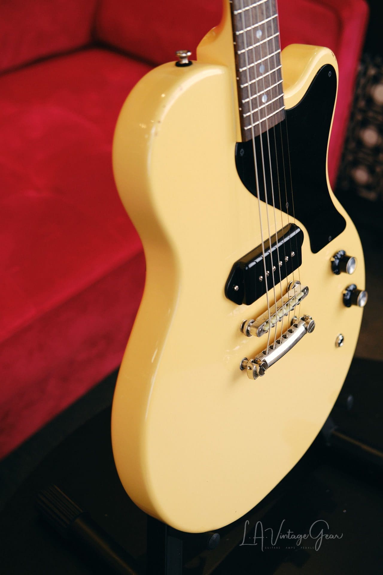 Josh Williams Stell Jr. Electric Guitar #319 - Lightly Relic'd TV Yellow Finish with 1x Lollar P90 Dogear Pickup - Image 12