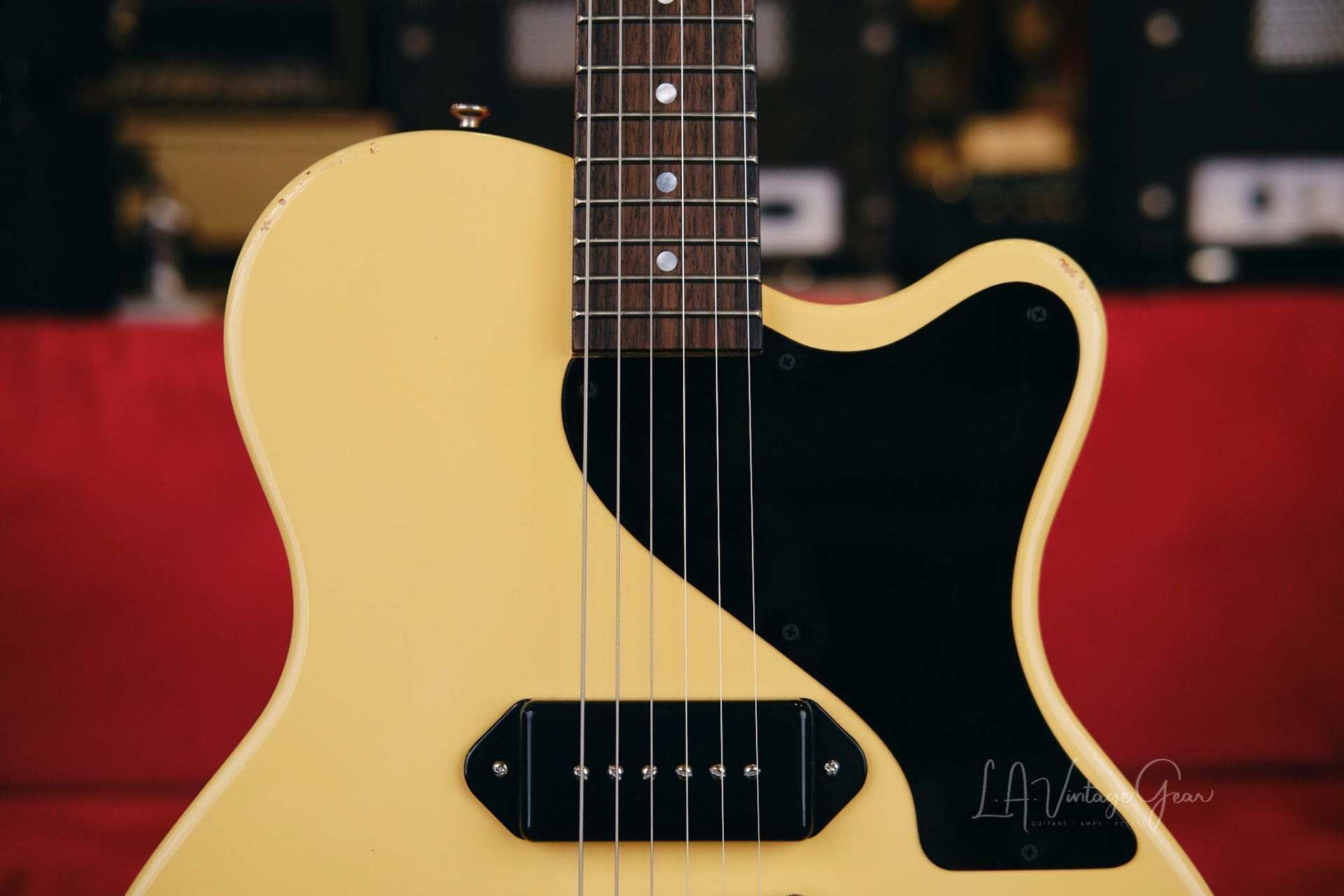Josh Williams Stell Jr. Electric Guitar #319 - Lightly Relic'd TV Yellow Finish with 1x Lollar P90 Dogear Pickup - Image 3