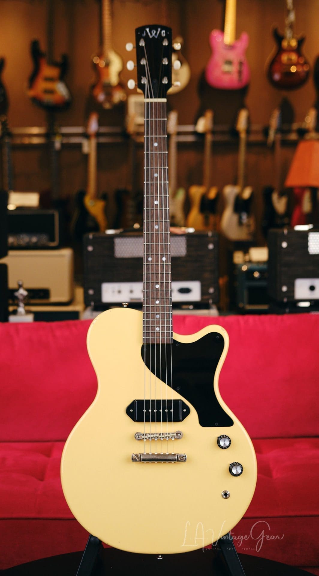 Josh Williams Stell Jr. Electric Guitar #319 - Lightly Relic'd TV Yellow Finish with 1x Lollar P90 Dogear Pickup