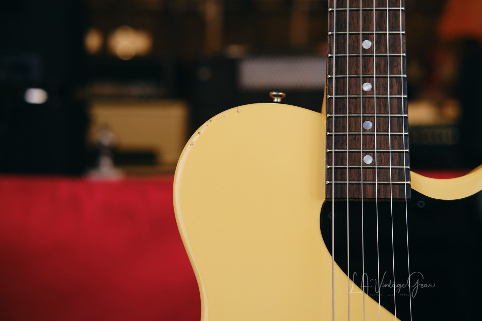 Josh Williams Stell Jr. Electric Guitar #319 - Lightly Relic'd TV Yellow Finish with 1x Lollar P90 Dogear Pickup - Image 5