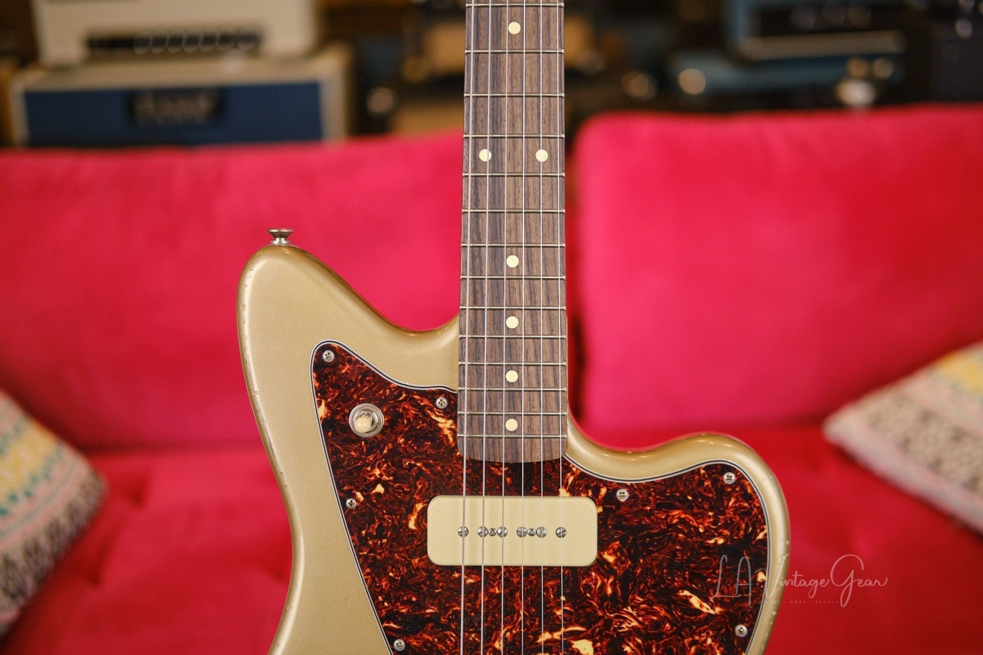 K-Line San Bernardino Jazz-Style Electric Guitar - In a Relic Firemist Gold Finish #030556 - Image 3
