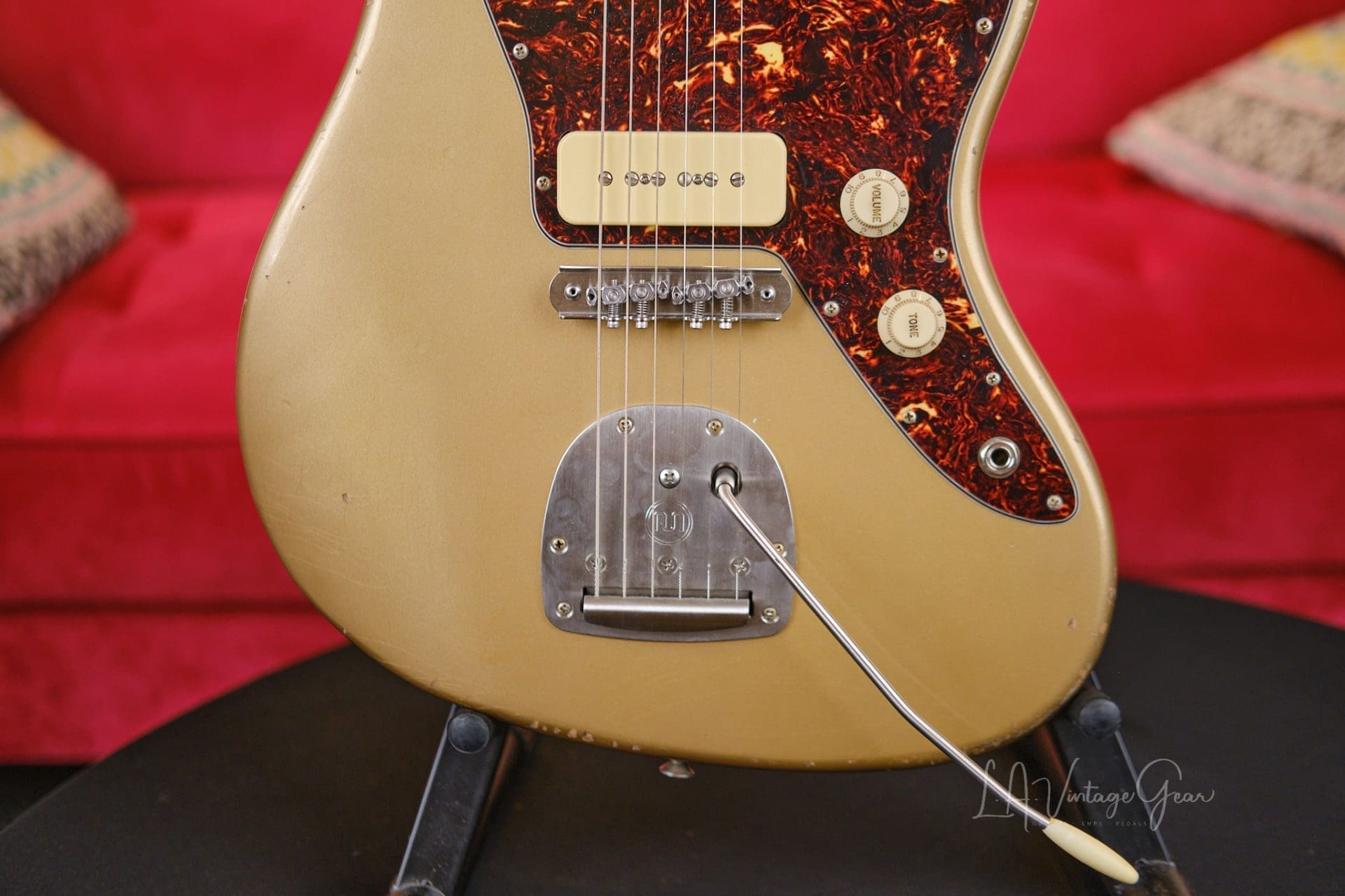 K-Line San Bernardino Jazz-Style Electric Guitar - In a Relic Firemist Gold Finish #030556 - Image 4
