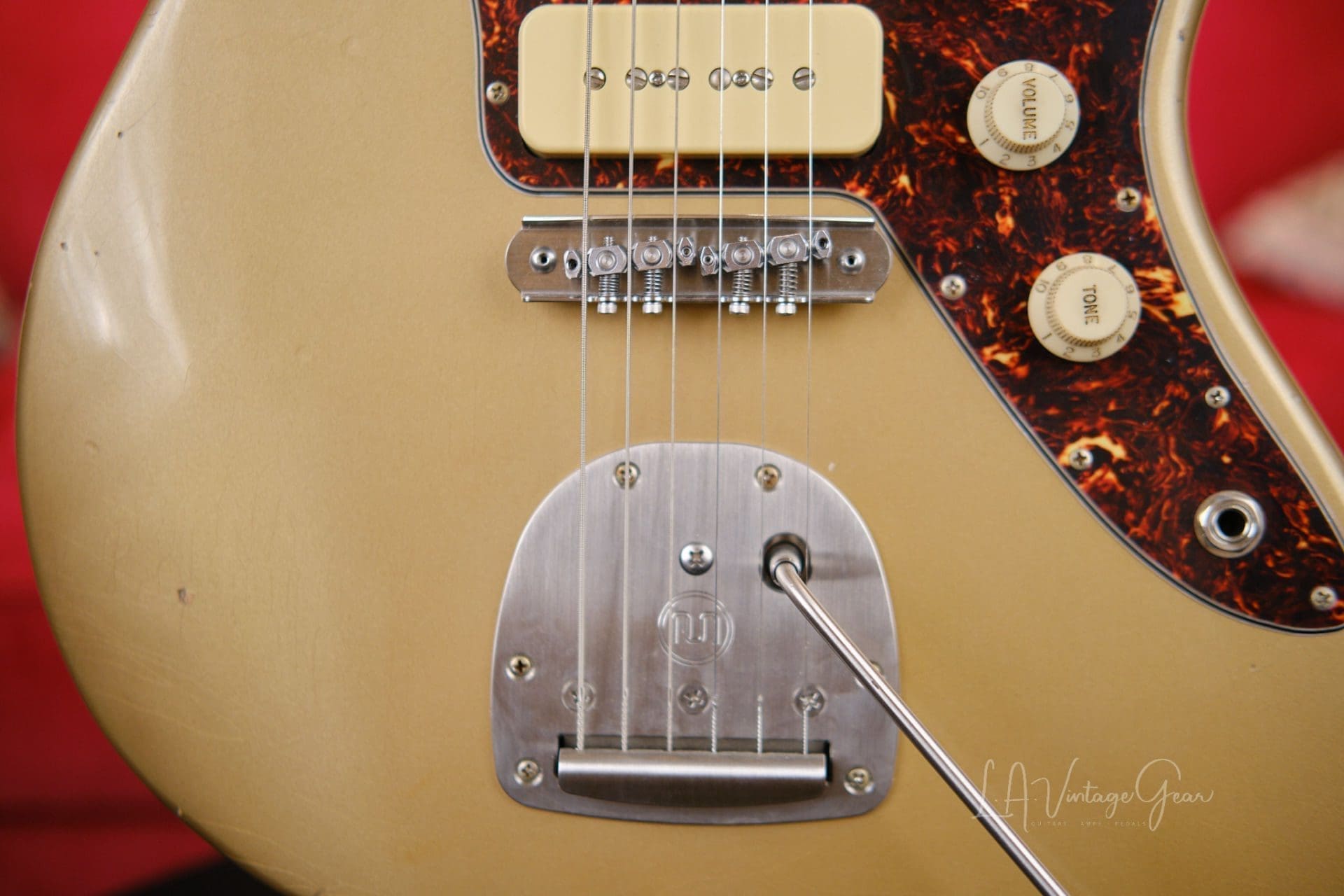 K-Line San Bernardino Jazz-Style Electric Guitar - In a Relic Firemist Gold Finish #030556 - Image 5
