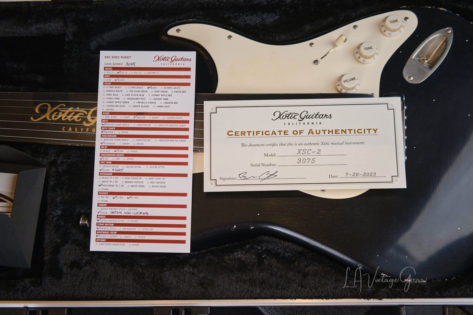 Xotic XSC2 S-Style Relic'd Electric Guitar - Black Finish & RW Fingerboard #3075- New Build! - Image 13