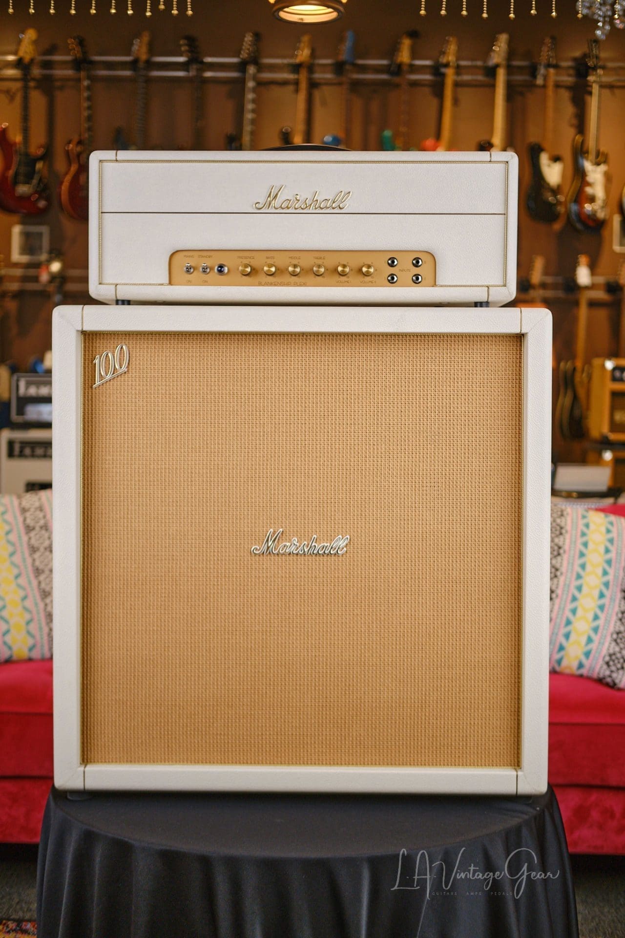 Blankenship JTM 45 in a Kerry Wright Head Shell and Kerry Wright 4x12 Cabinet - Loaded with Vintage 1970 Pre Rola Celestion 25w Greenbacks!