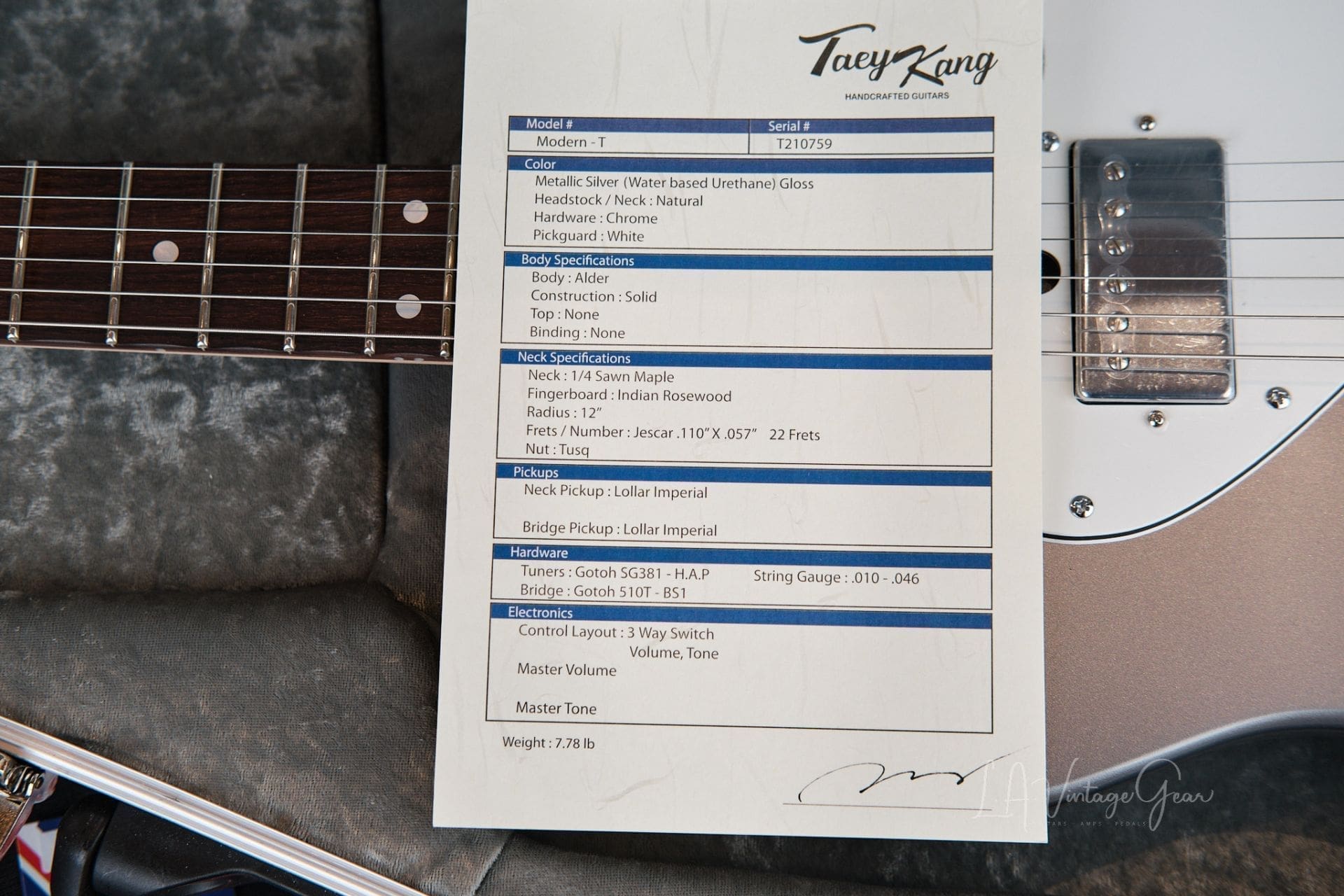 Taey Kang Modern T - With Lollar Imperial Pickups! - Image 11