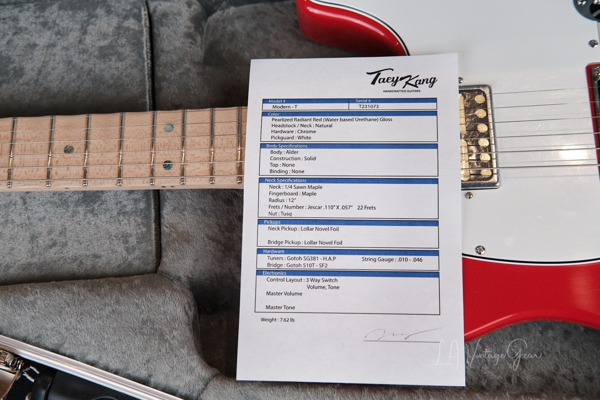 Taey Kang Modern T - With Lollar Novel Foil Pickups! - Image 10