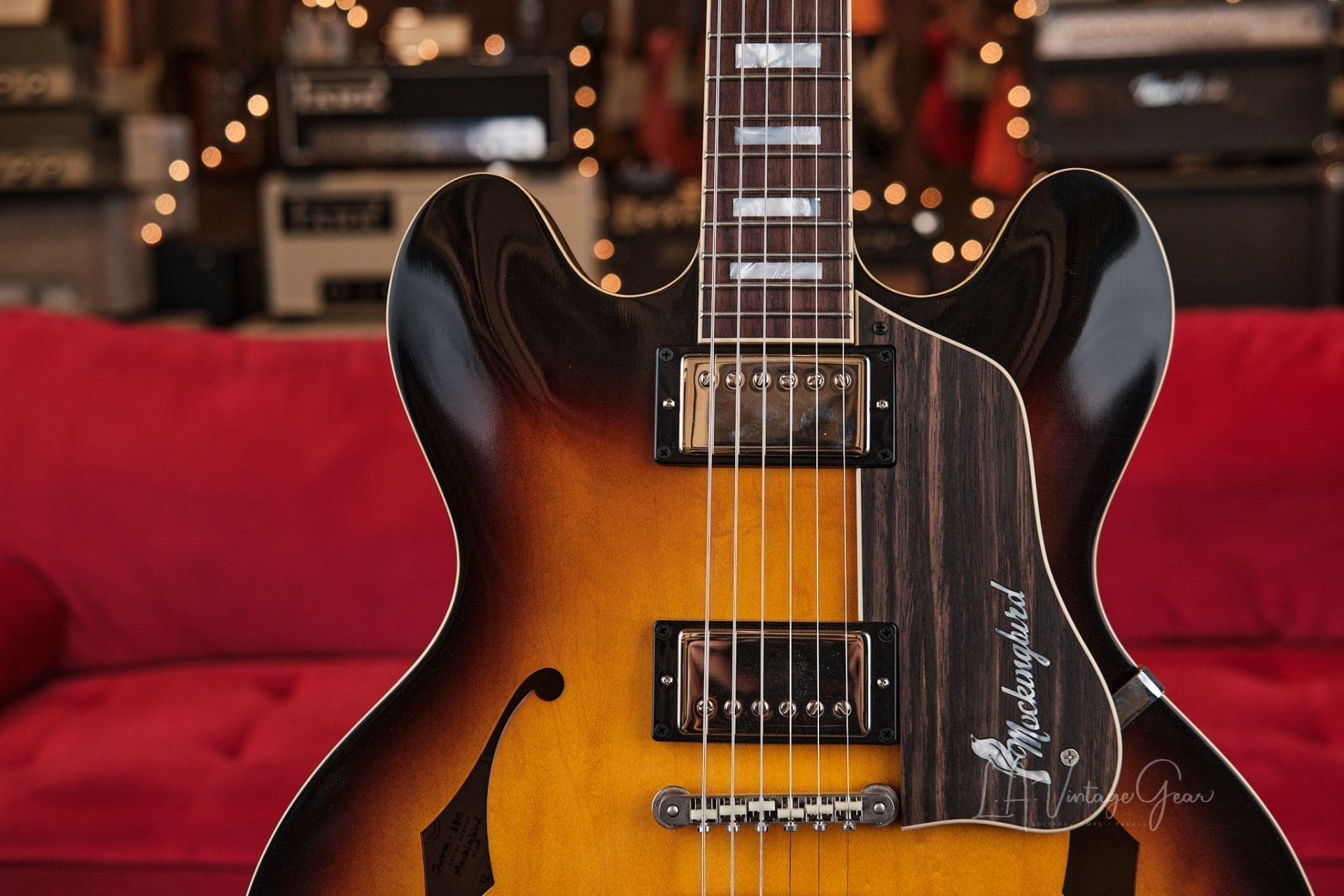 Josh Williams ‘Mockingbird’ JWG380 Semi-Hollowbody Electric Guitar- 59 Burst Finish & Ron Ellis Pickups! - Image 3