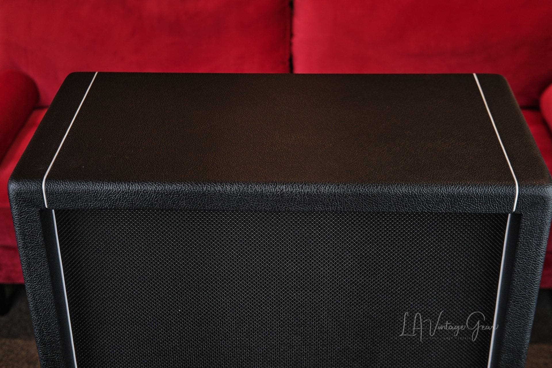 Kerry Wright Tribute Series Guitar Cabinets - 2x12 Offset - In Black Grill Cloth and White Piping! - Image 3
