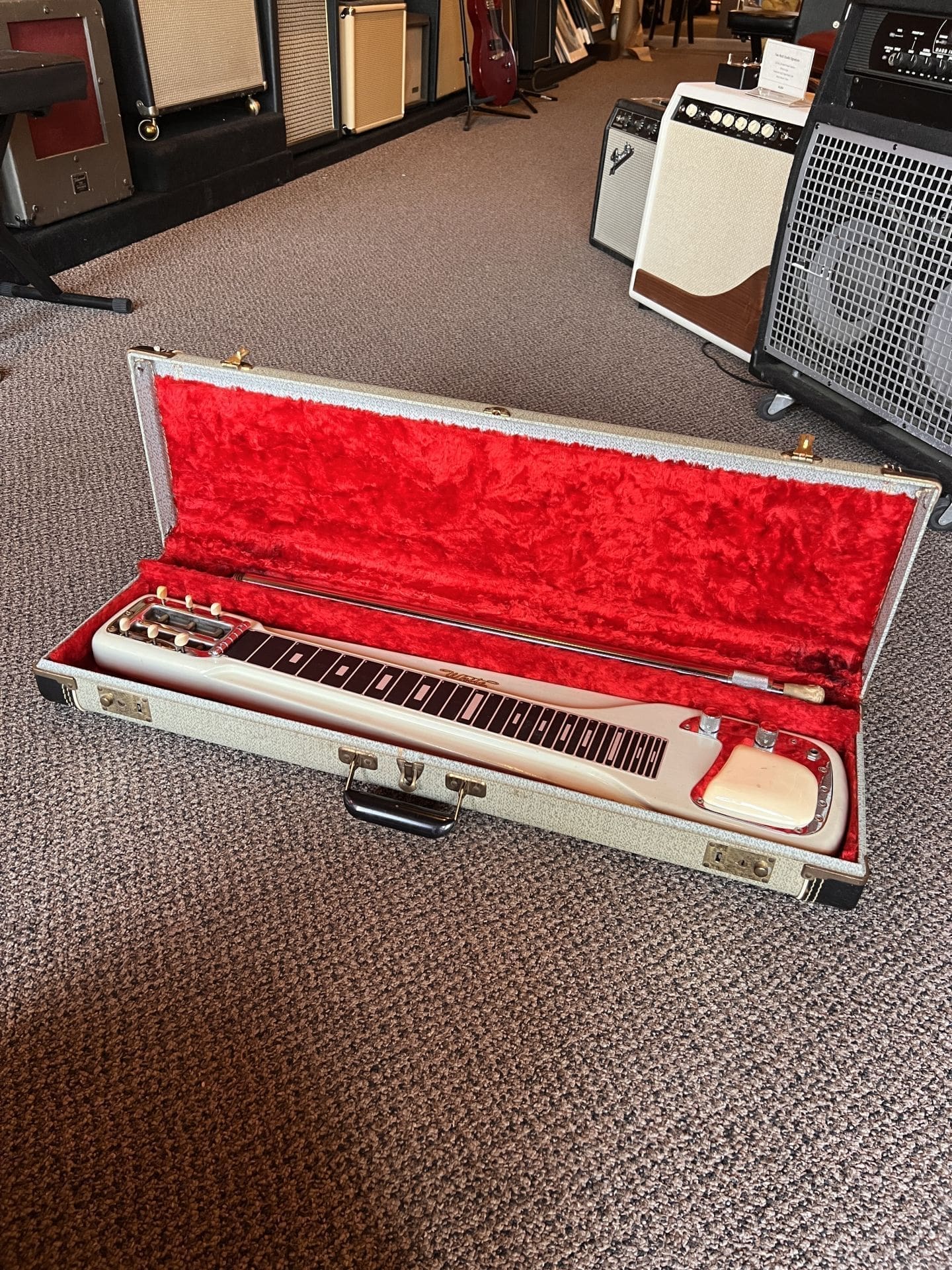 1950's Fender Forest White Model 6-String Lap Steel Guitar - Image 16