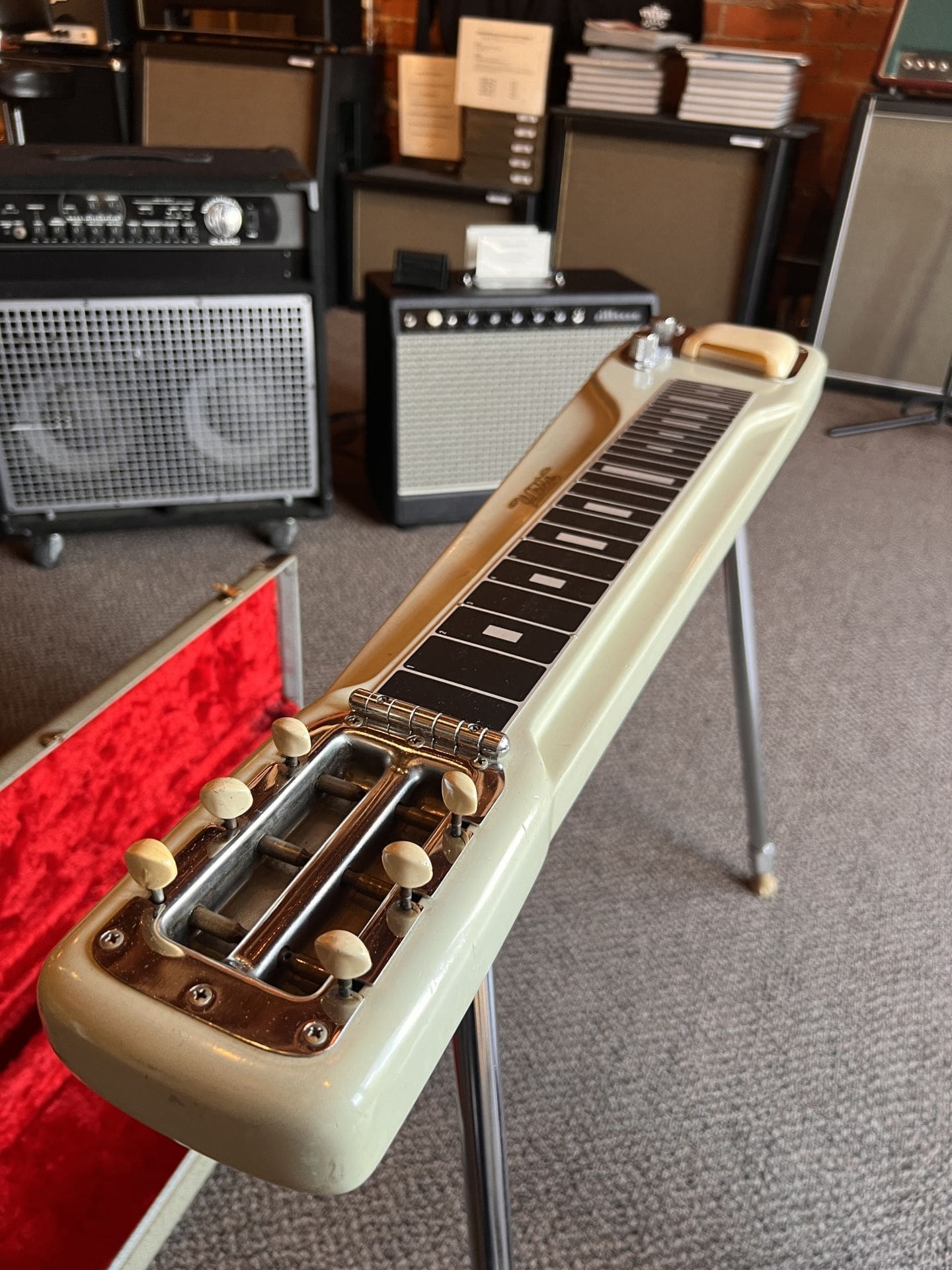 1950's Fender Forest White Model 6-String Lap Steel Guitar - Image 19