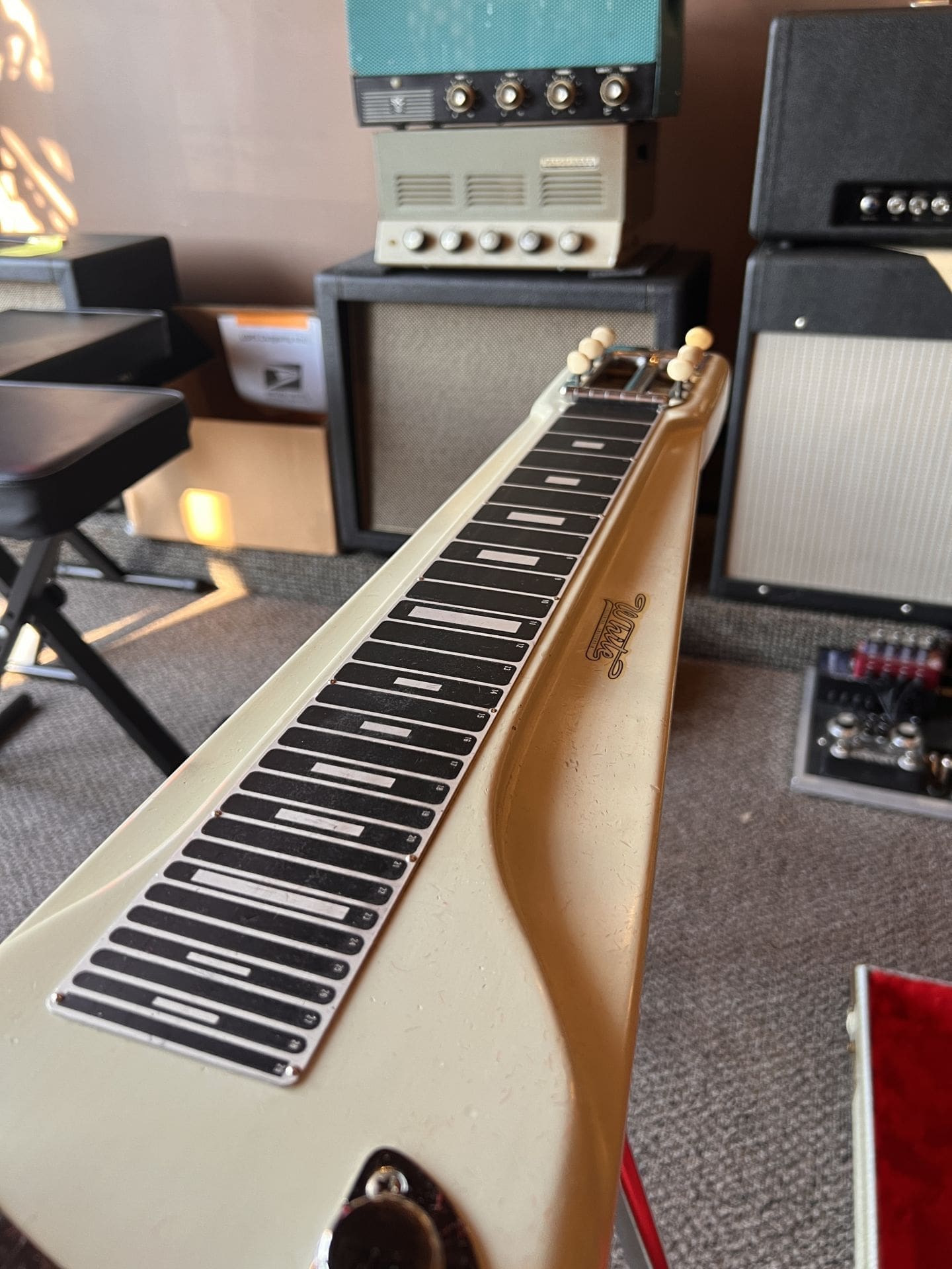 1950's Fender Forest White Model 6-String Lap Steel Guitar - Image 21