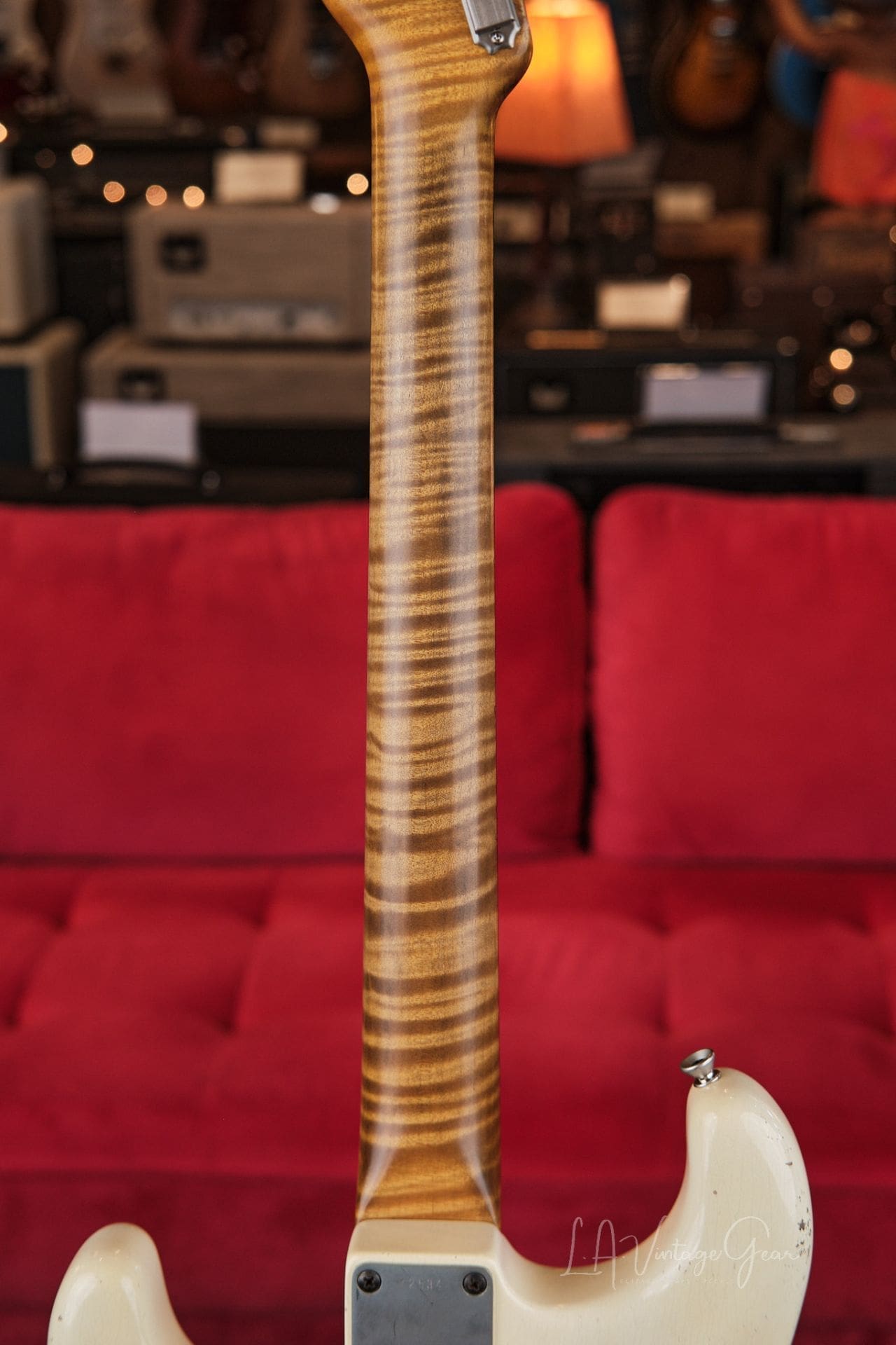 M.B. Guitars '62-S - Relic'd Olympic White with Flame Maple Neck, Just In! - Image 13