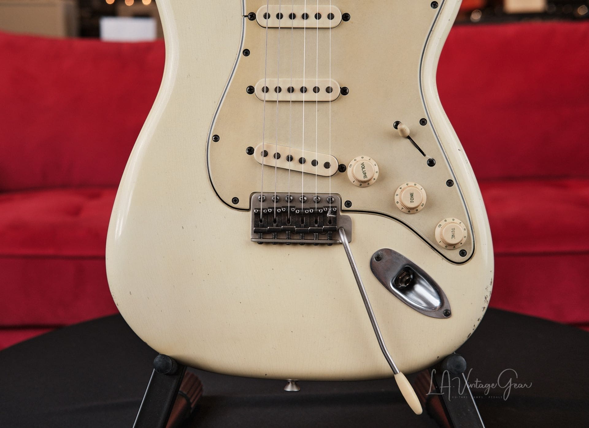M.B. Guitars '62-S - Relic'd Olympic White with Flame Maple Neck, Just In! - Image 5