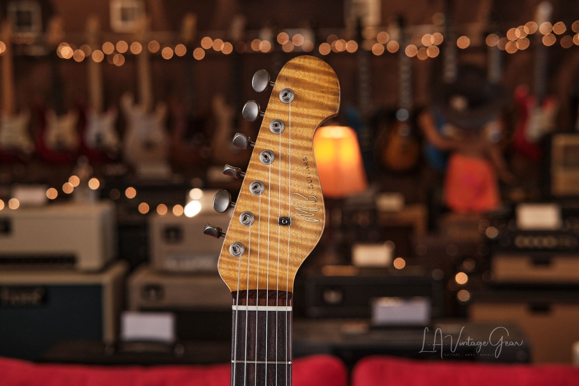 M.B. Guitars '62-S - Relic'd Olympic White with Flame Maple Neck, Just In! - Image 9