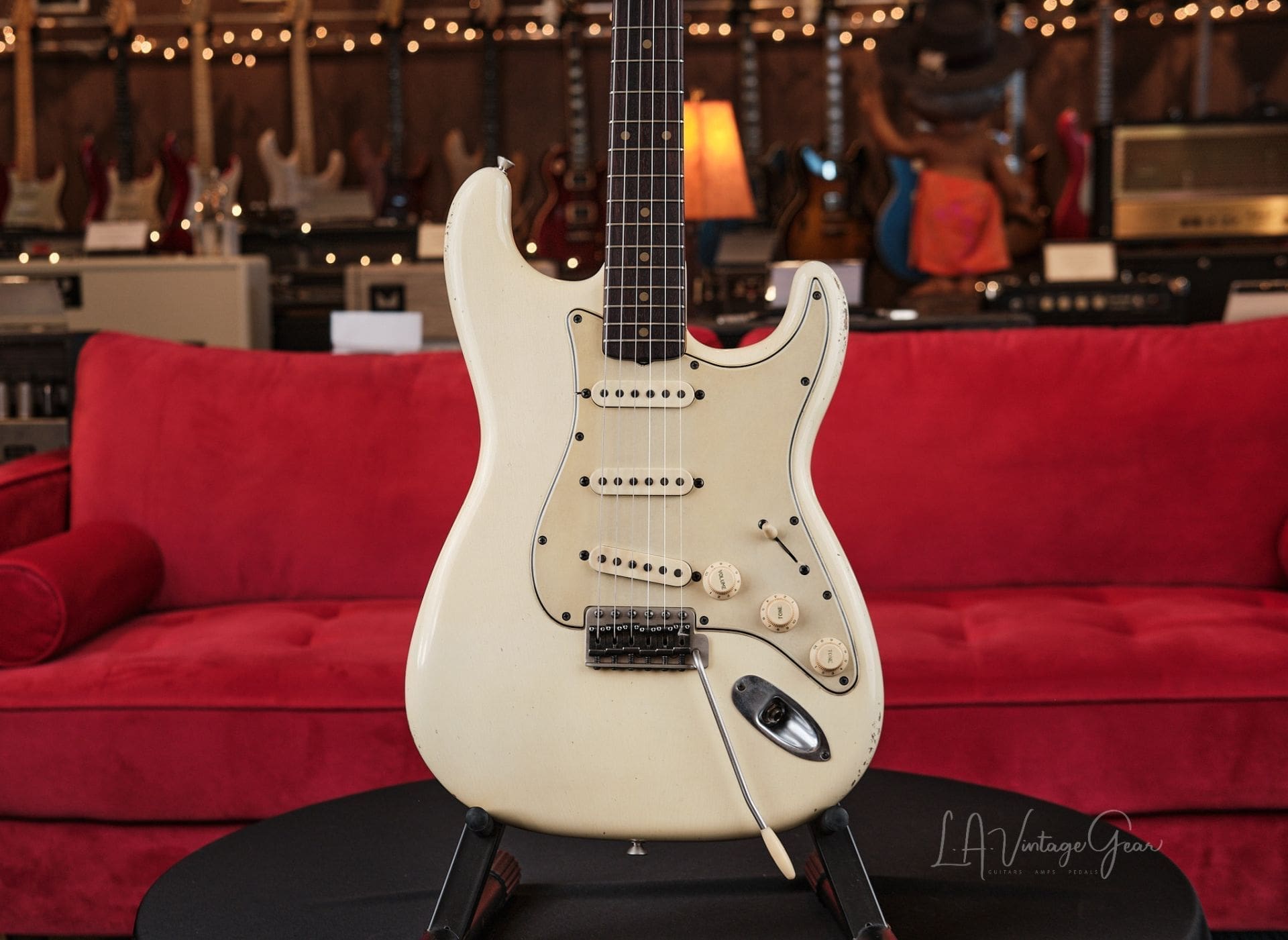 M.B. Guitars '62-S - Relic'd Olympic White with Flame Maple Neck, Just In! - Image 3