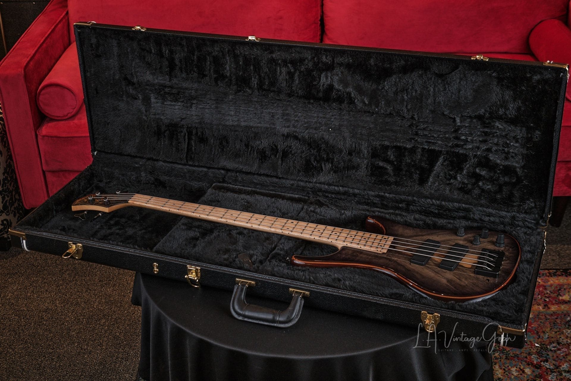 Roscoe LG3000 4 String Bass - With Beautiful Buckeye Burl Top and Bartolini Preamp! - Image 12