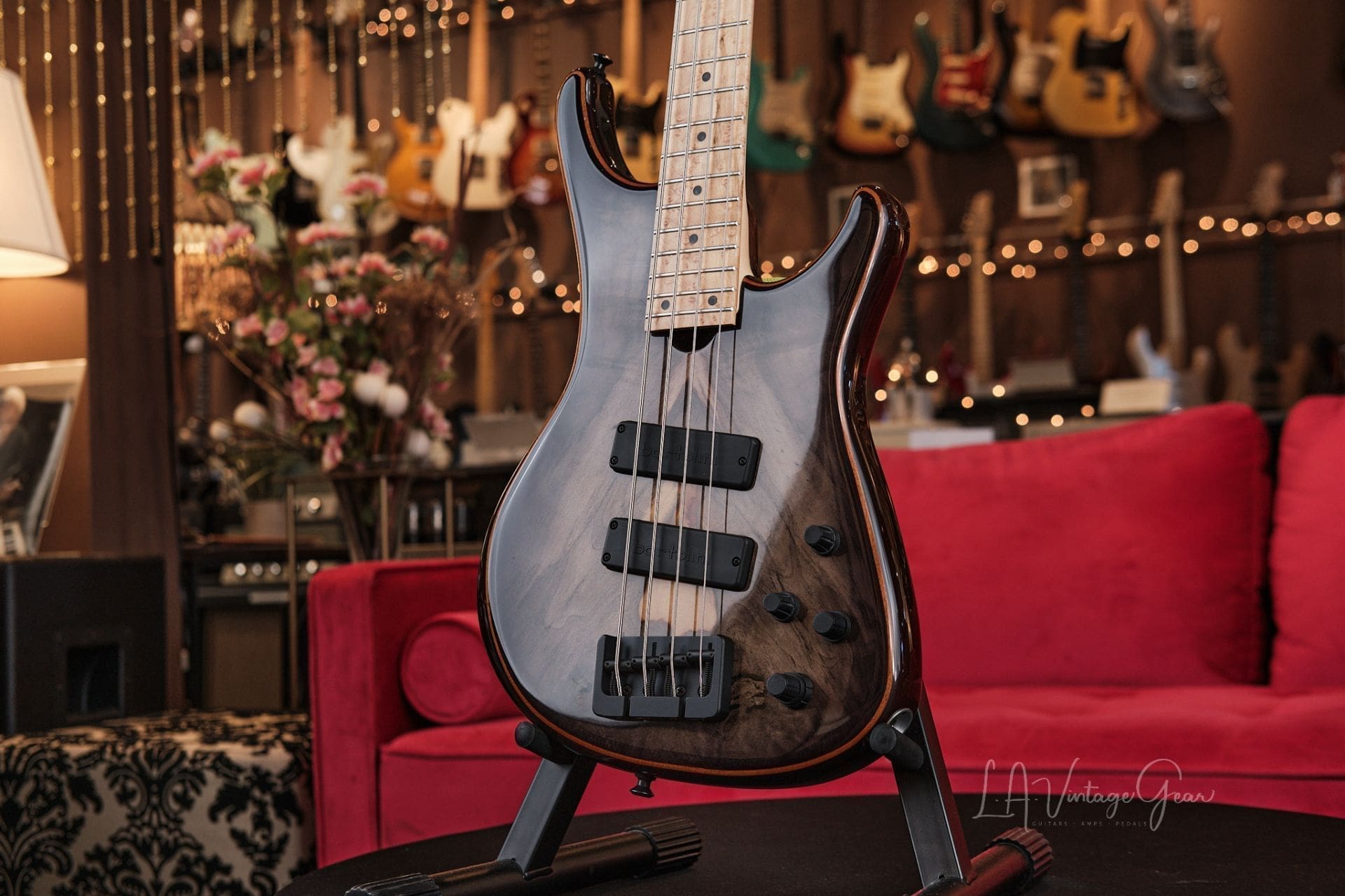 Roscoe LG3000 4 String Bass - With Beautiful Buckeye Burl Top and Bartolini Preamp! - Image 2